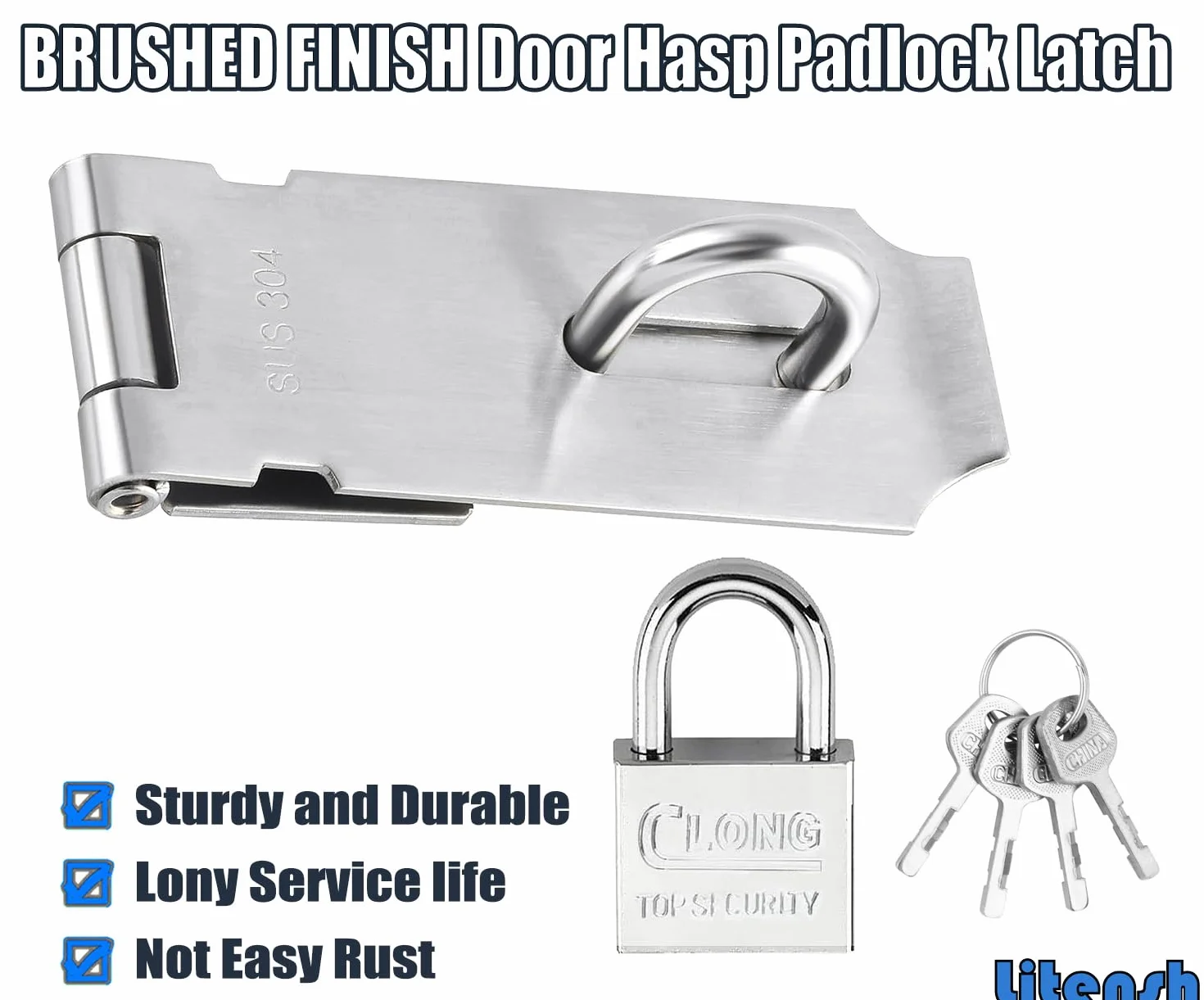 Packlock Hasp Serrature per porte in acciaio inox 7,6 cm chiusura di sicurezza extra spessa