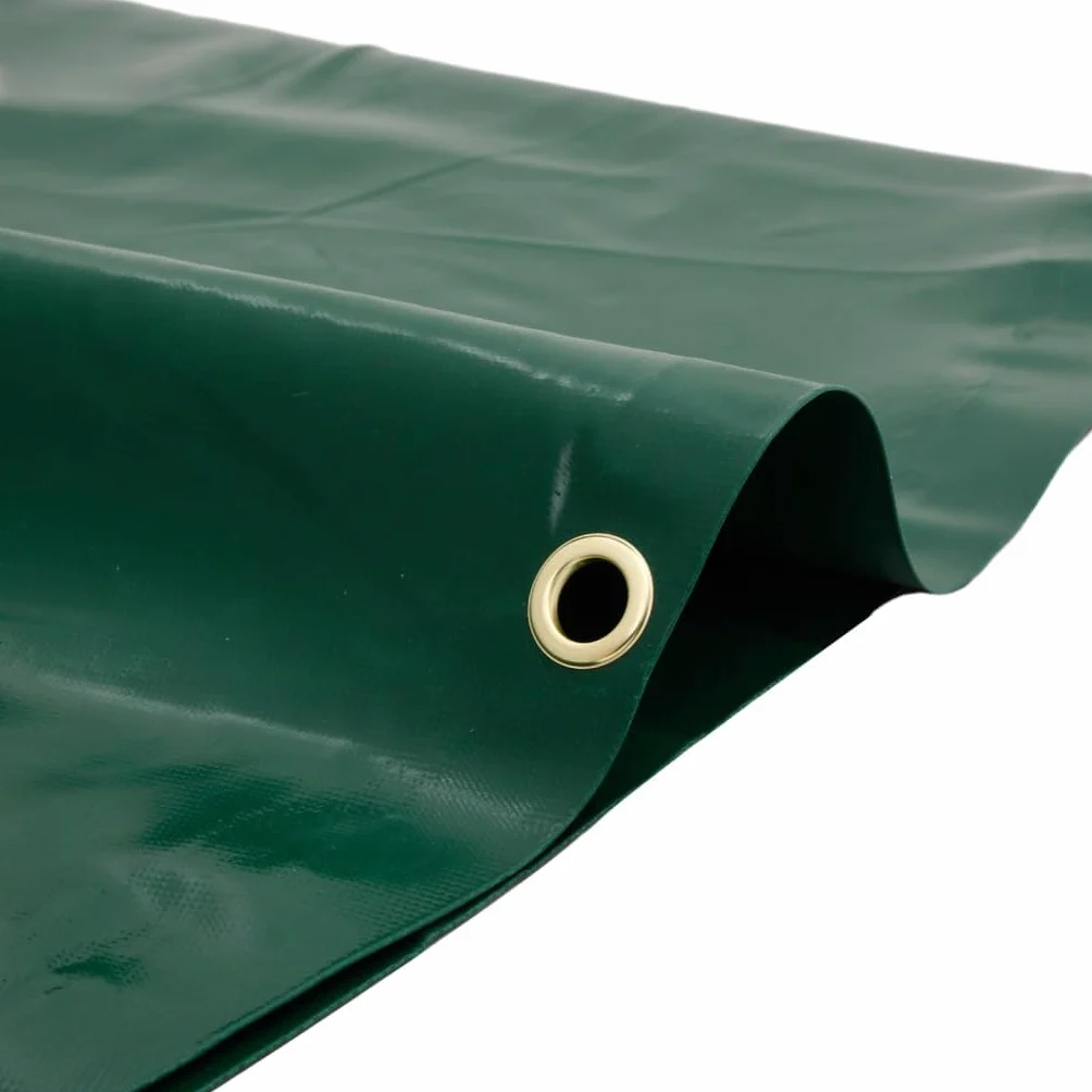 Telone verde in tela con rivestimento in PVC, 1 x 2,5 m, 650 g/m², impermeabile, antistrappo, con occhielli, resistente alle intemperie e ai raggi UV, versatile, per giardino, campeggio, auto