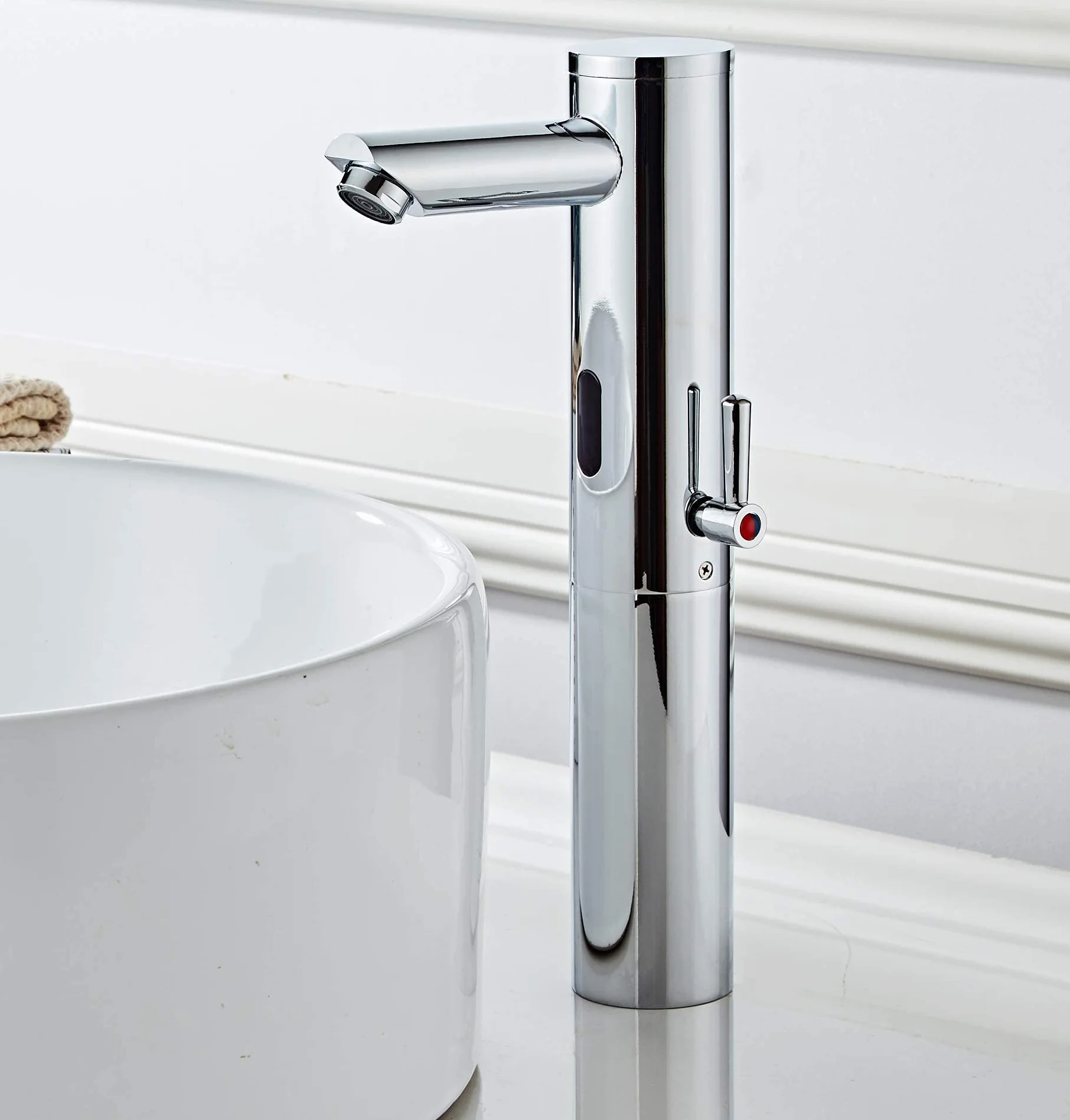 Gangang Rubinetto Touchless Automatico con Sensore a Infrarossi per Lavabo Alta Temperatura Acqua Calda e Fredda