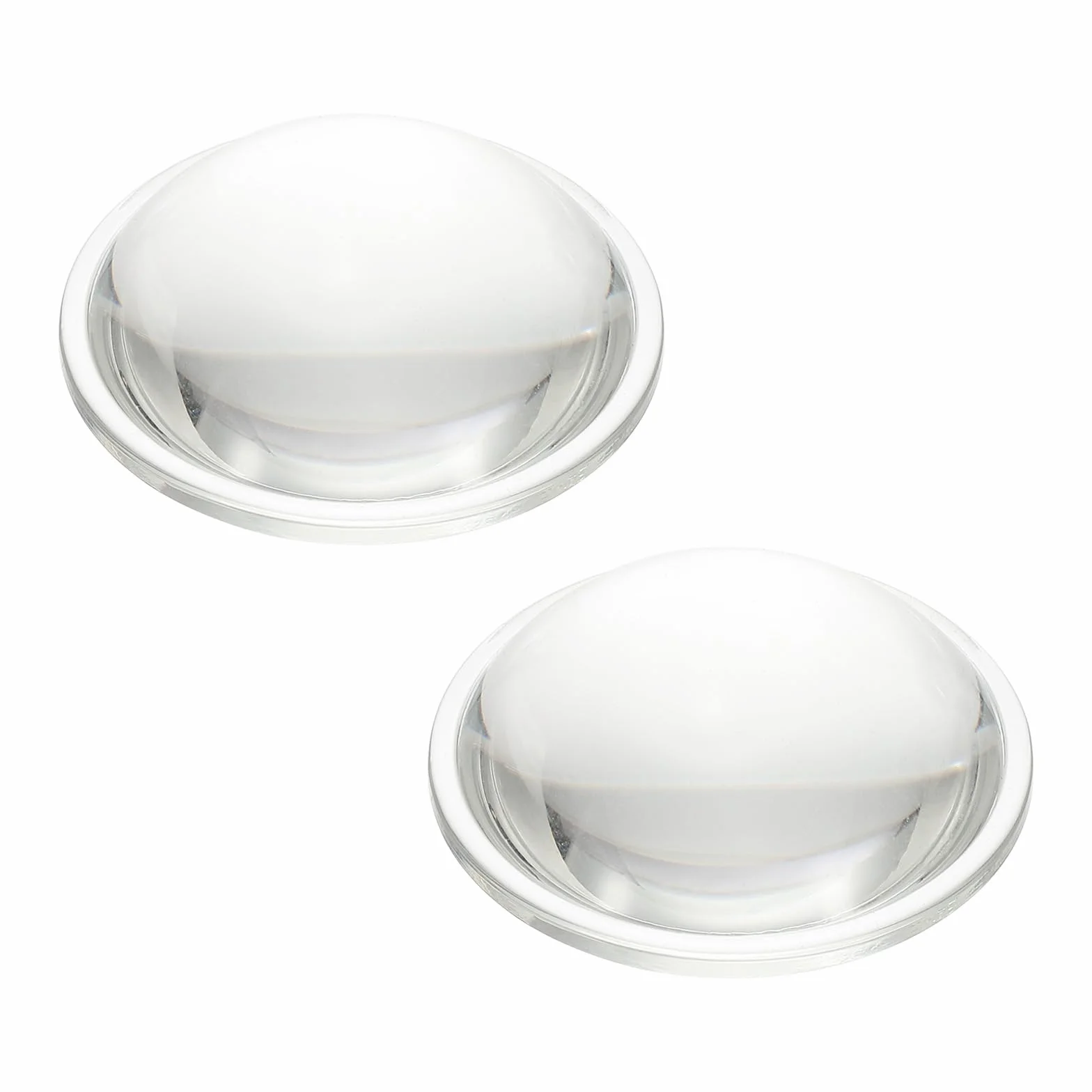 PATIKIL Lente Convessa Piatta Diametro 50mm,2 Pz Altezza 19mm Vetro Borosilicato Alto LED Ottico Convesso Lente Condensatore con Bordo per Torcia Bicicletta Faro Proiettore,Trasparente 3mm