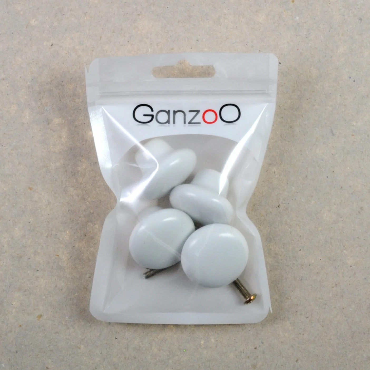 Ganzoo 4 pomelli per mobili porcellana ceramica bianca rotondi 32mm profondità 23mm stile country vintage