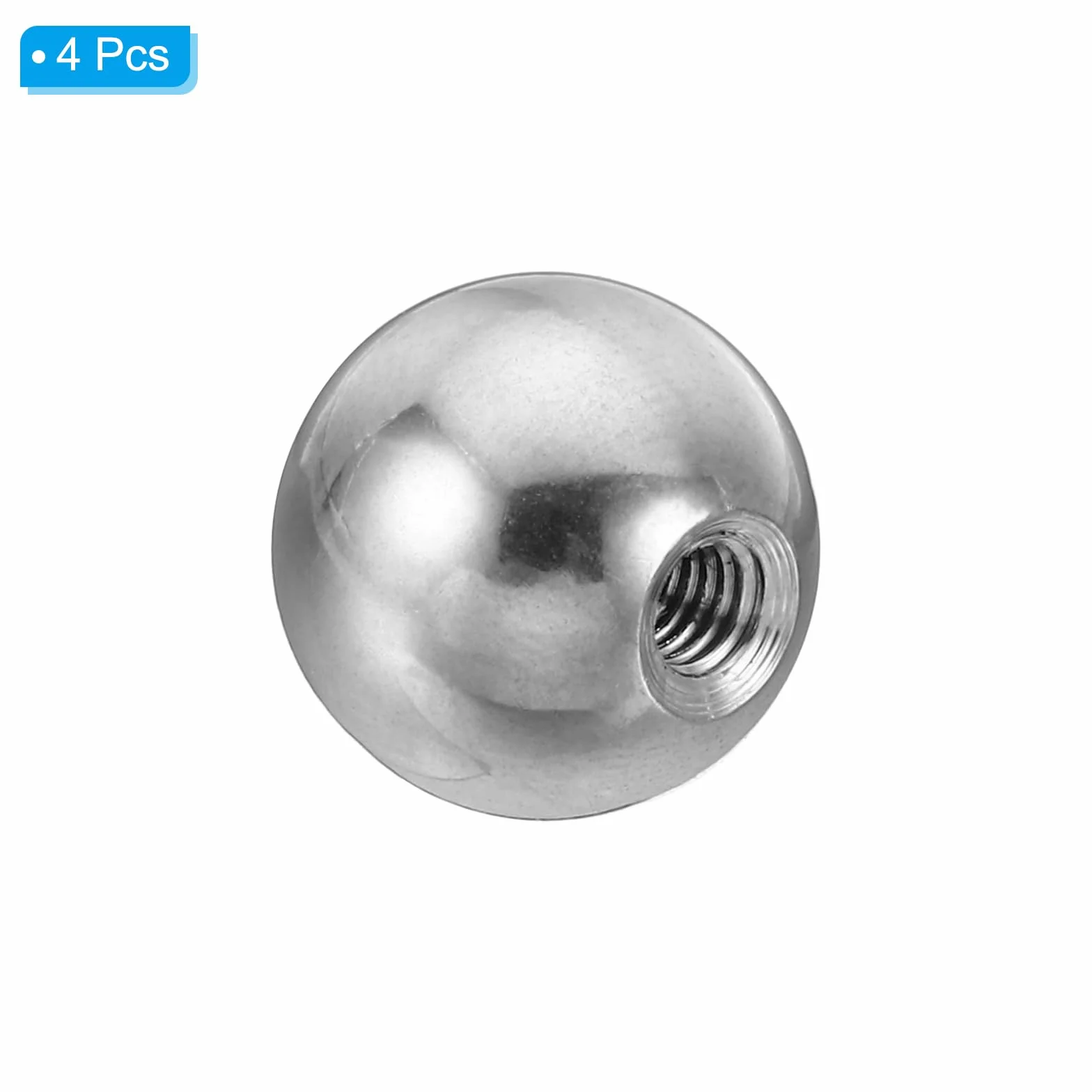 PATIKIL Dadi Manopola M4 Femmina Filettatura 15mm OD 304 Inossidabile Acciaio Tondo Sfera Vite Cappuccio Coperchio