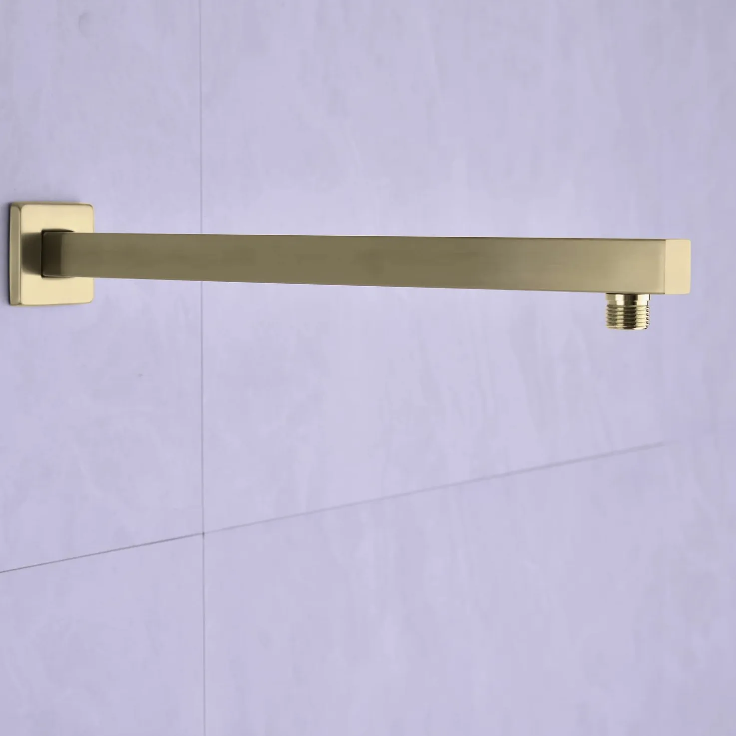 Braccio doccia da 40,6 cm, estensore per soffione doccia a pioggia con flangia e nastro in teflon, in acciaio inossidabile spesso, per soffione doccia a pioggia (oro spazzolato)
