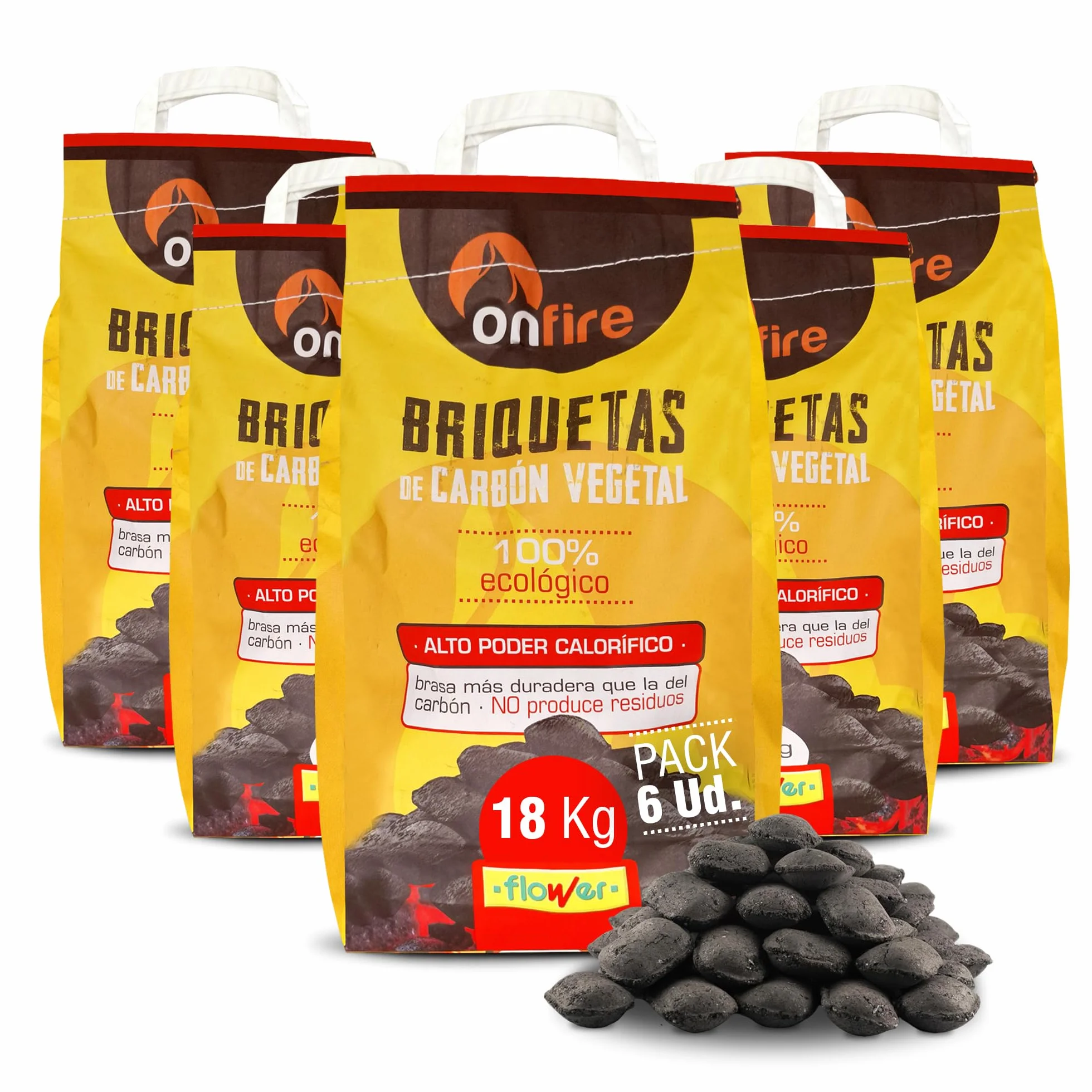 Carbone Barbecue 100% Naturale 18 KG | Bricchette Carbonio Vegetale senza additivi