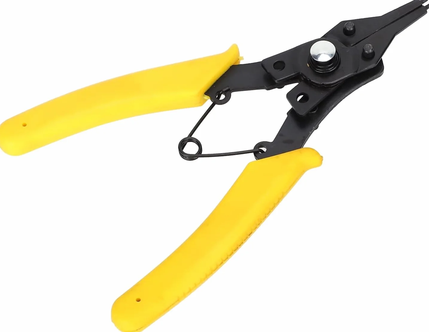 Pinza per Anelli Elastici Seeger 4 in 1 Professionale Acciaio al Carbonio Punte Intercambiabili Interni Esterni
