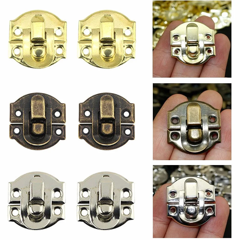 Vintage Box Latch Hasp 30 Pezzi Chiusura Serratura in Ferro Metallo Retrò con 120 Viti per Armadietto