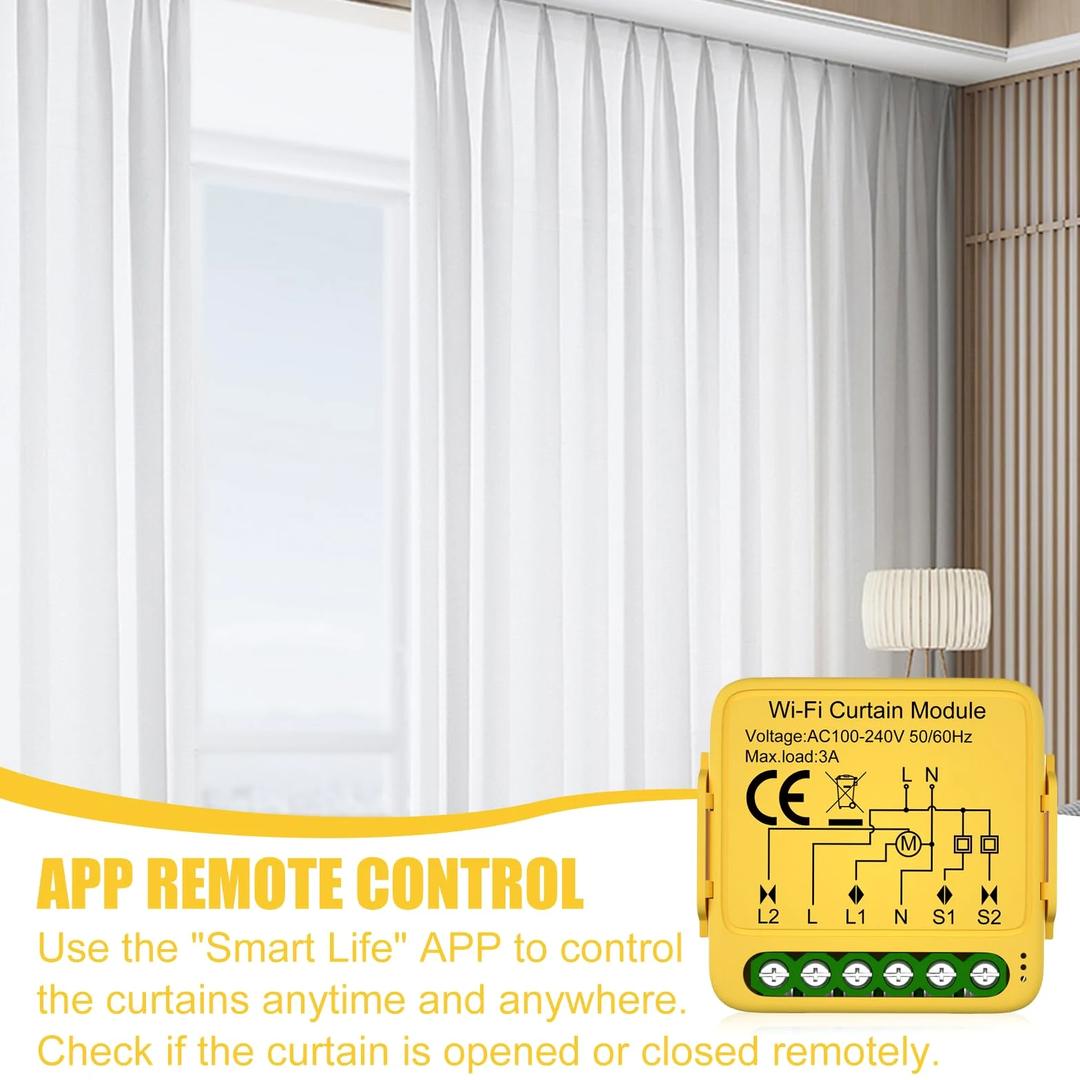 4 interruttori intelligenti per tapparelle WiFi, interruttore intelligente da incasso, modulo per tapparelle con regolazione della durata per tende e tende da sole, compatibile con Google Home