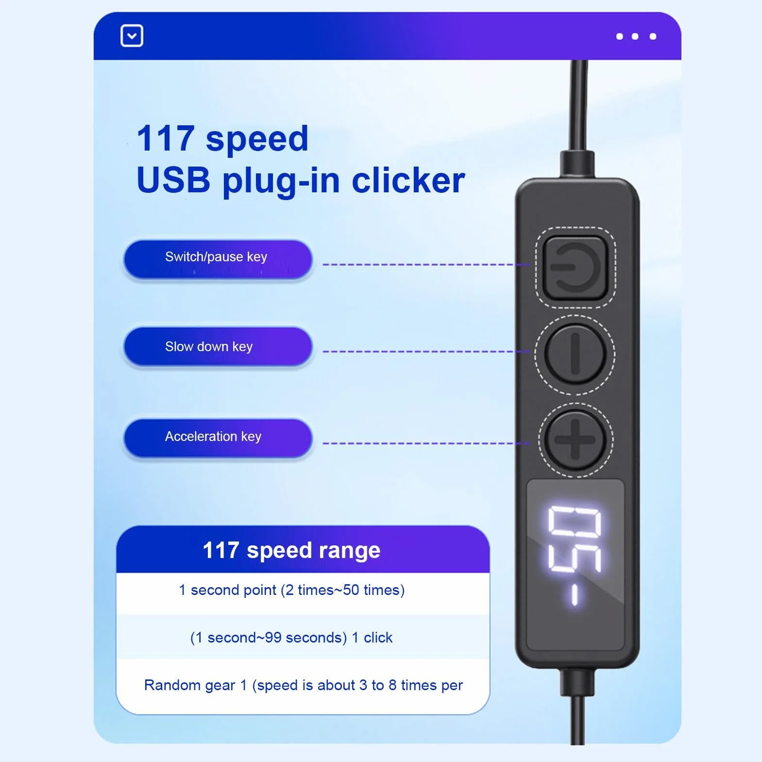Tapper automatico dello schermo del telefono – Numeroso-scopo Game Assistan Speed Clicker | USB Connected Screen Auto Phone Clicker | Clicker schermo del telefono per giochi mobili Smart Device Screen