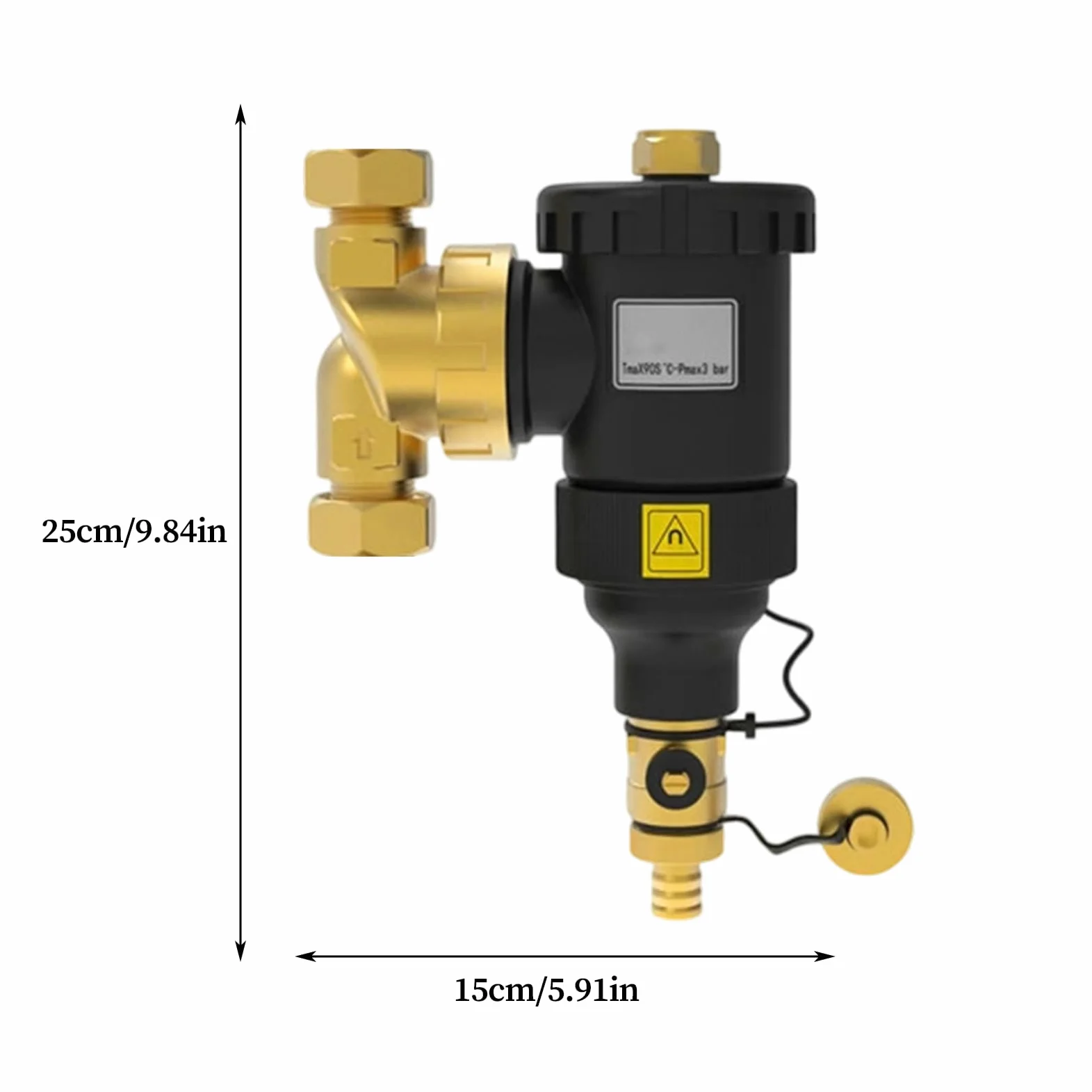 Filtro Magnetico per Acqua Caldaia Unità Filtrazione A Parete Con | Separatore Di Fango E Ruggine per la Purificazione del Riscaldamento Centralizzato