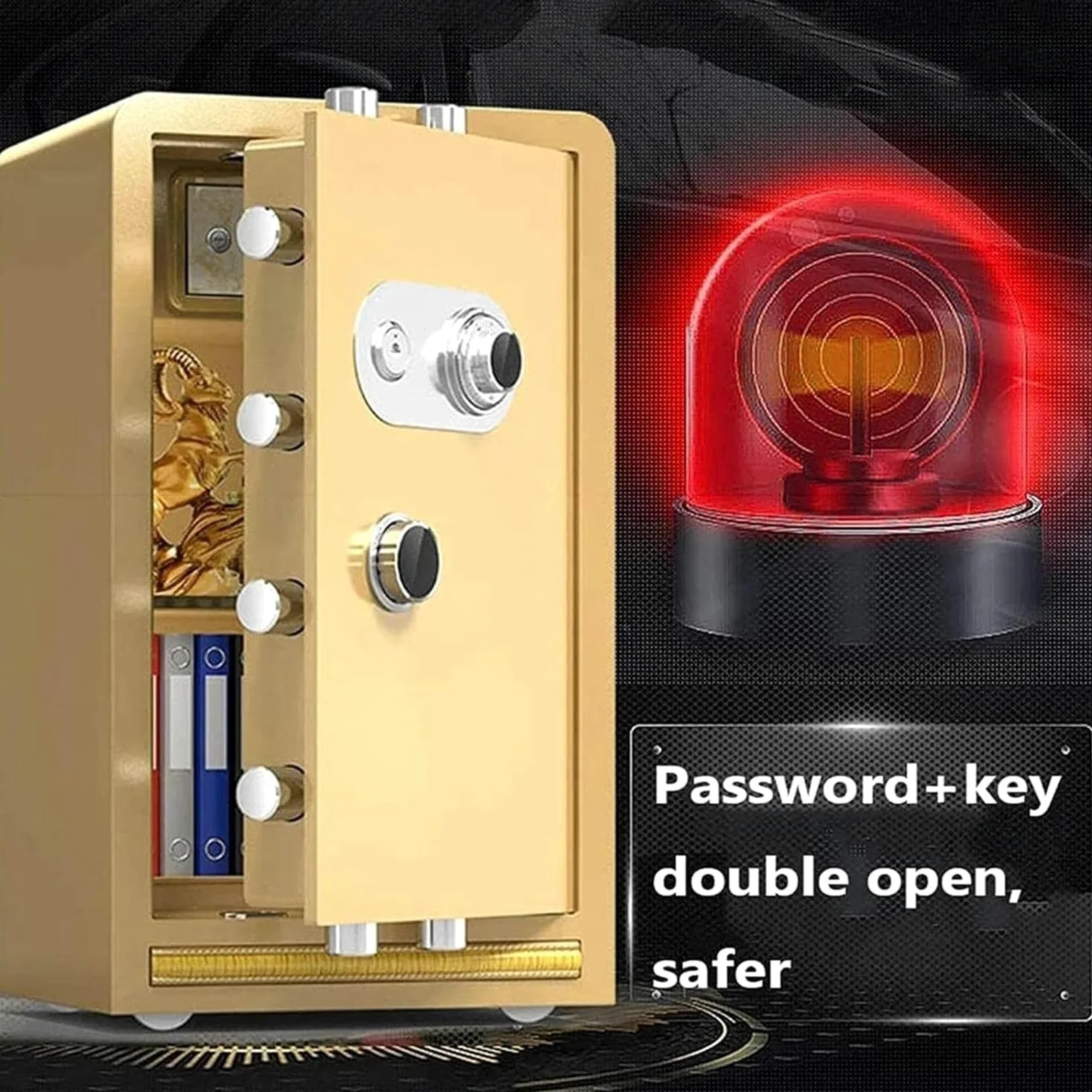 cassaforte Cassaforte di sicurezza in acciaio e cassetta di sicurezza con password meccanica for armadietti portavalori for gioielli e ufficio di casa e hotel piccola(Bruin,70x42x36cm)