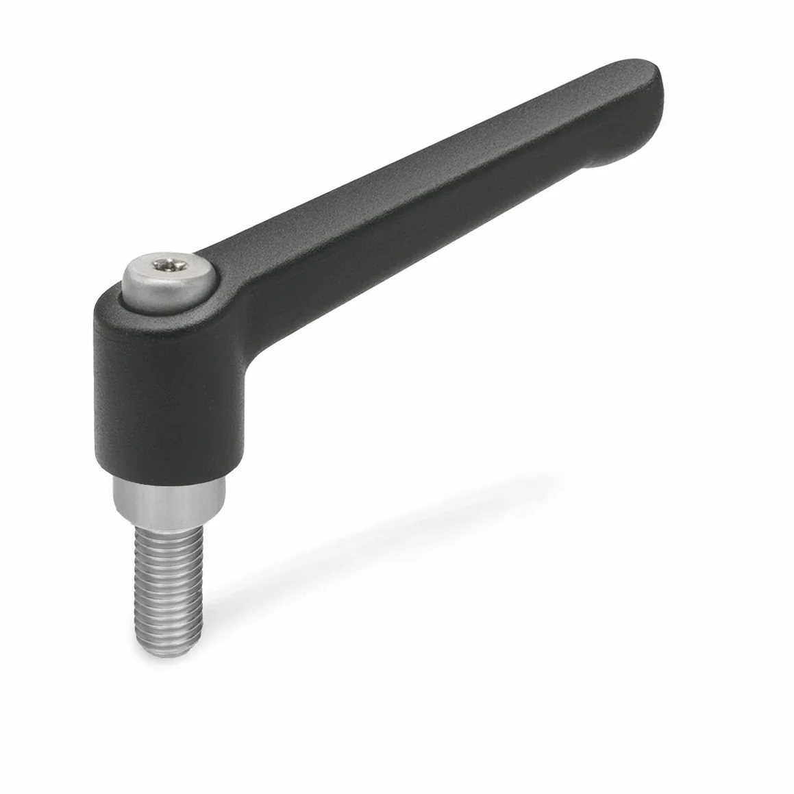 Ganter GN 300,1-45-M4-12-SW leve di bloccaggio regolabile in acciaio inox M4x12mm nero