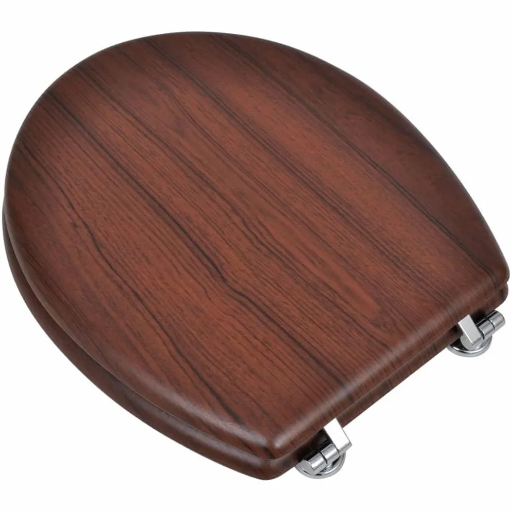 Sedili WC con coperchi 2 pezzi MDF Marrone 02_0002946