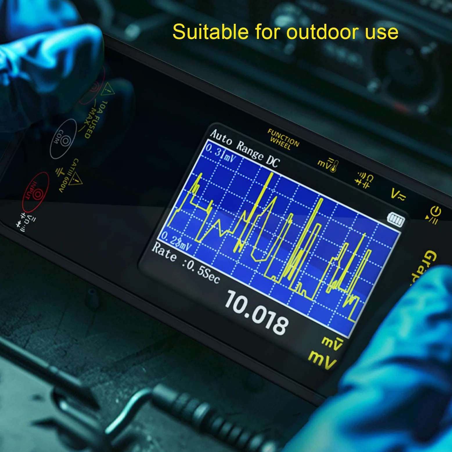 Eujgoov 20000 Counti Multimetro Digitale Smart, Voltmetro con modalità di Registrazione dei Dati a Colori a Colori 3,2 Pollici per i Pannelli Solari Fotovoltaici di Mining