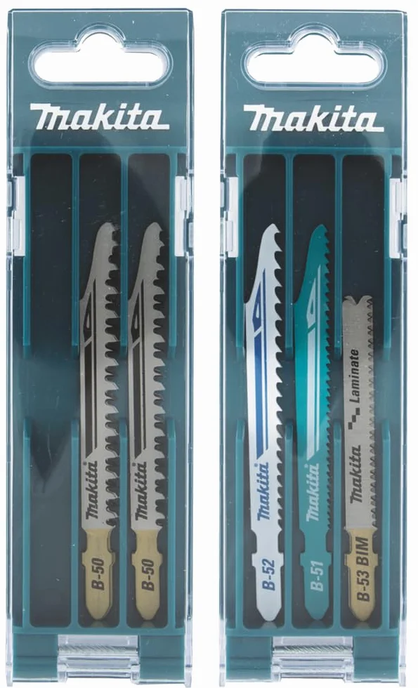 Makita B-44426 - Set di 10 lame per seghetto alternativo, con scatola portaoggetti, ideale per tagli su legno, metallo e plastica