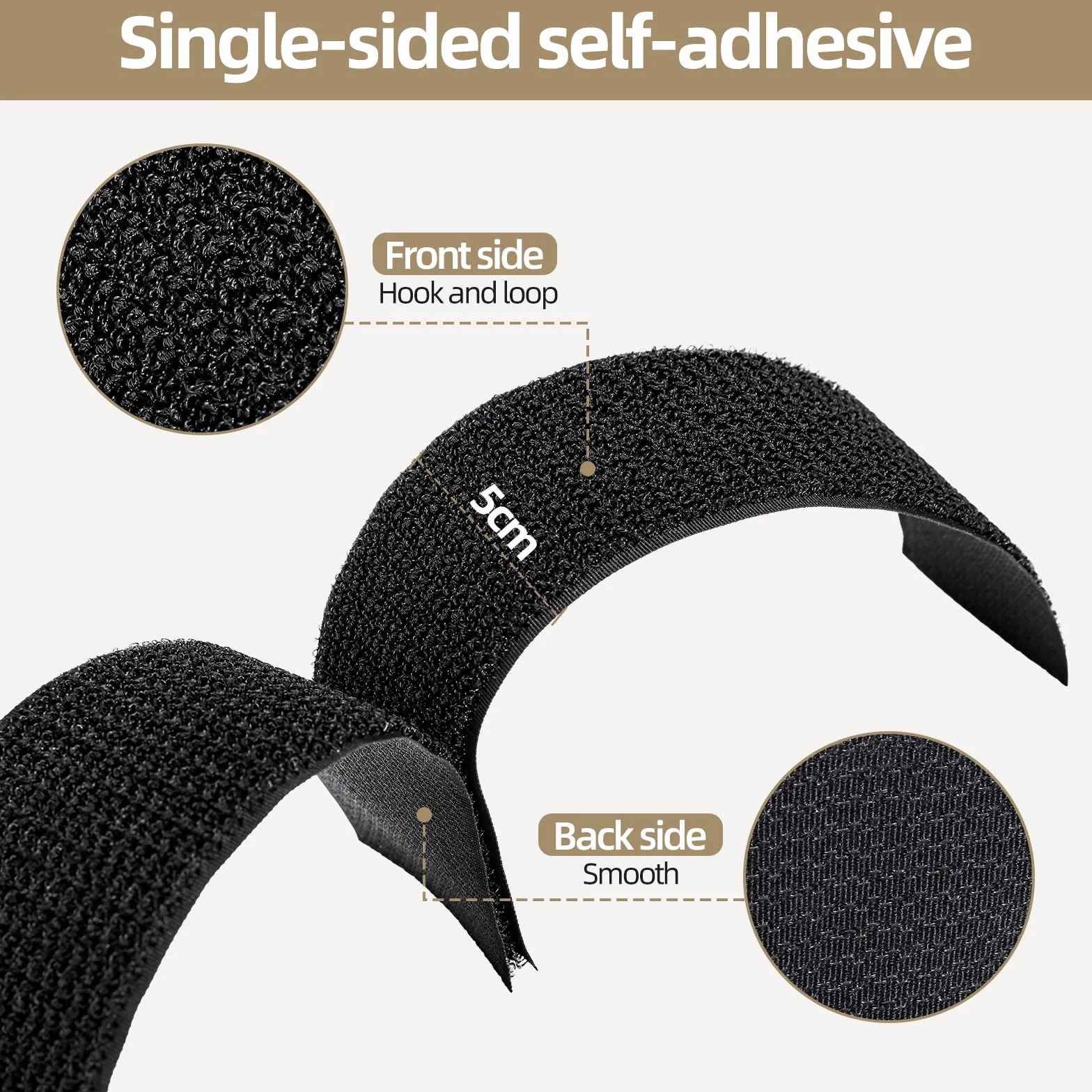 Fascette Fermacavo Riutilizzabili 6M x 5CM 25 Fibbie Nero per Organizzare Cavi