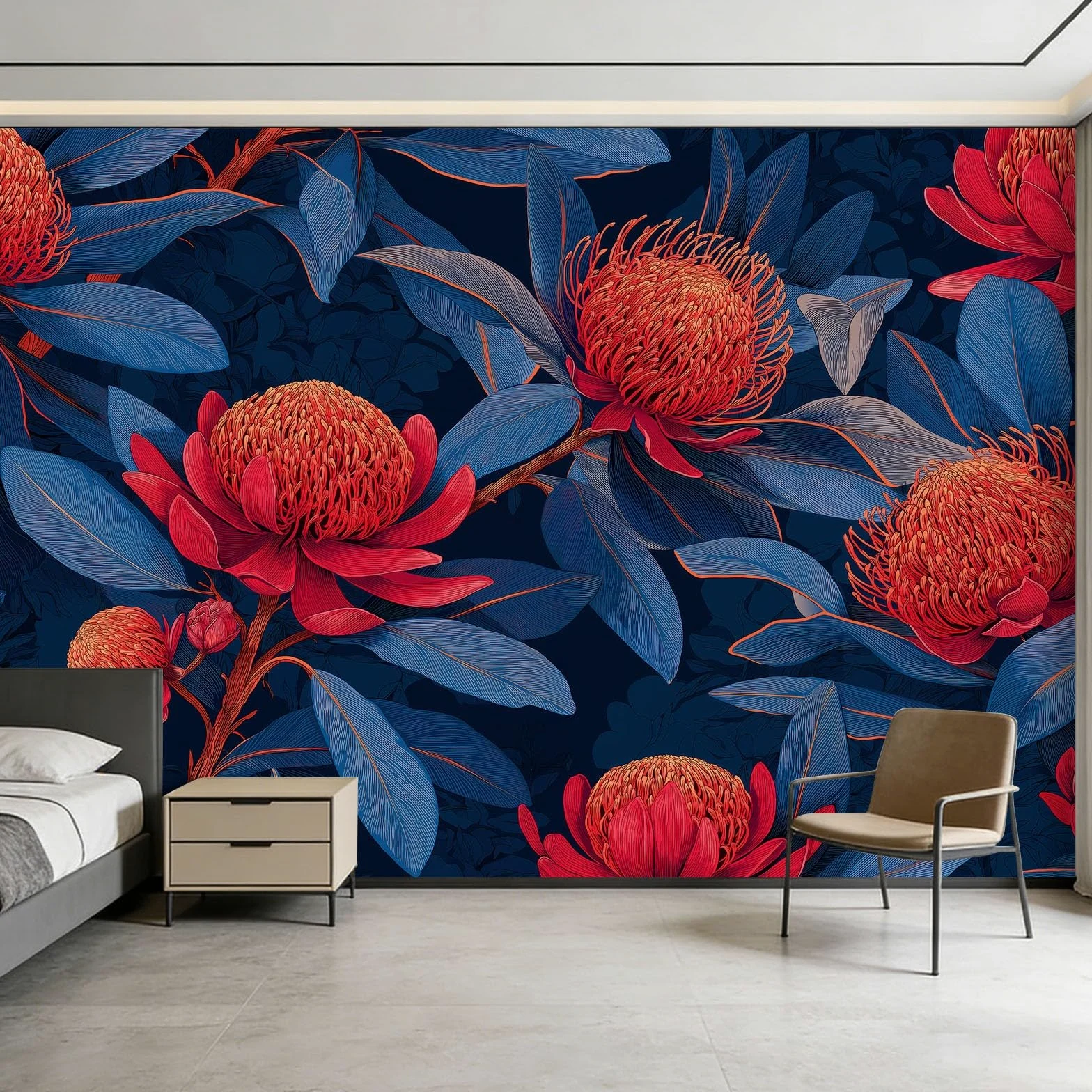 Carta da parati murale 3D panoramica 500 x 280 cm, dipinto a mano con fiori selvatici nella natura, sfondo da parete, decorazione per interni, decorazione per camera da letto e soggiorno