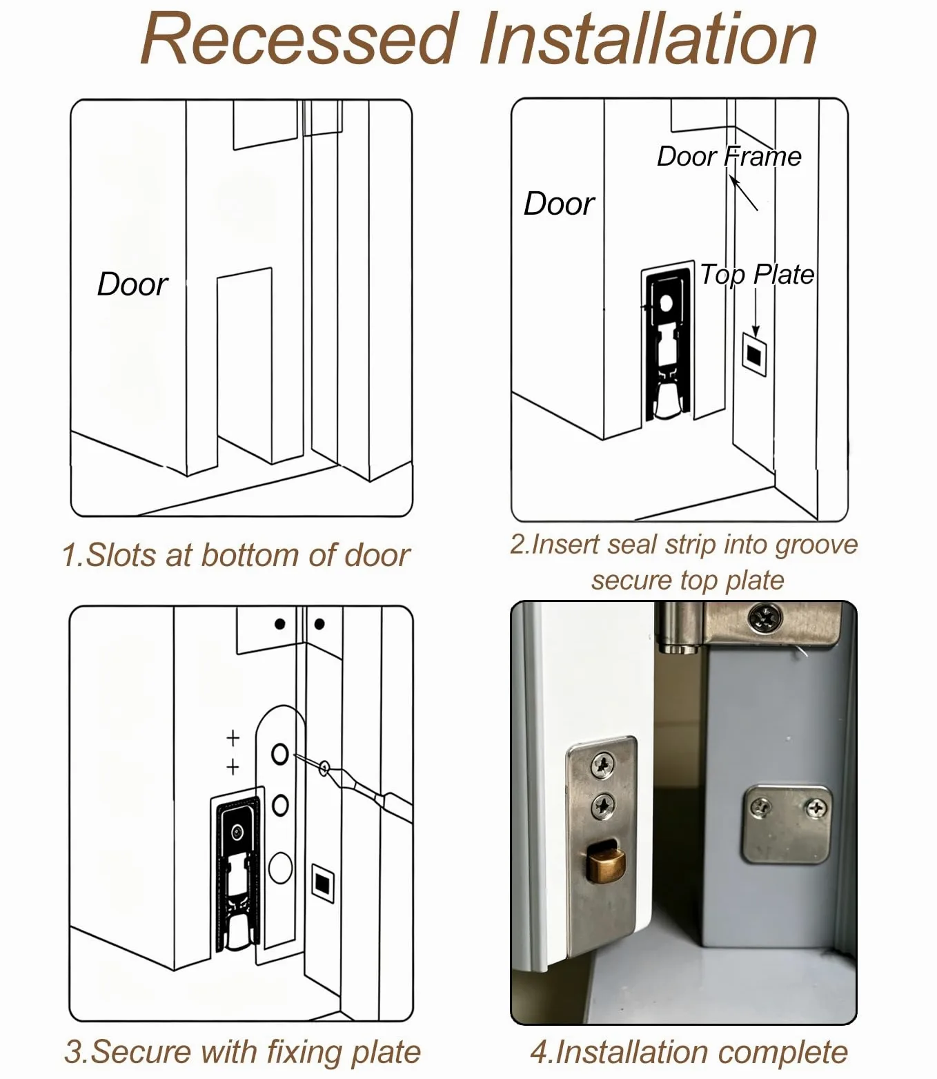 Paraspifferi Sottoporta Guarnizione Automatica Scomparsa Forma U Porte Locali Climatizzati | Guarnizione Inferiore per Porta Insonorizzata in Lega Alluminio, Ricambio Personalizzabile Guarnizioni Tenuta(83cm(32 3/4"))