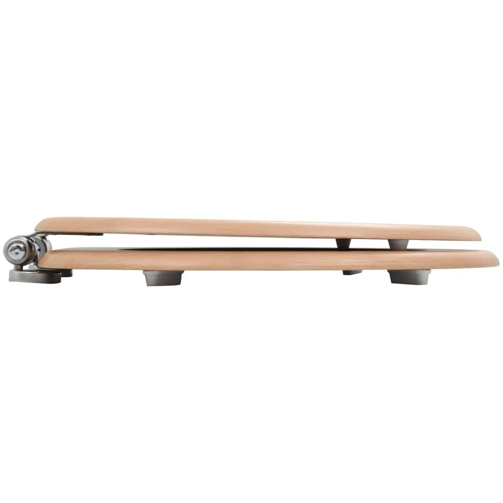 Set di 2 sedili WC sedile WC bagno casa interno bagno MDF coperchio chiusura morbida bambù 02_0002962