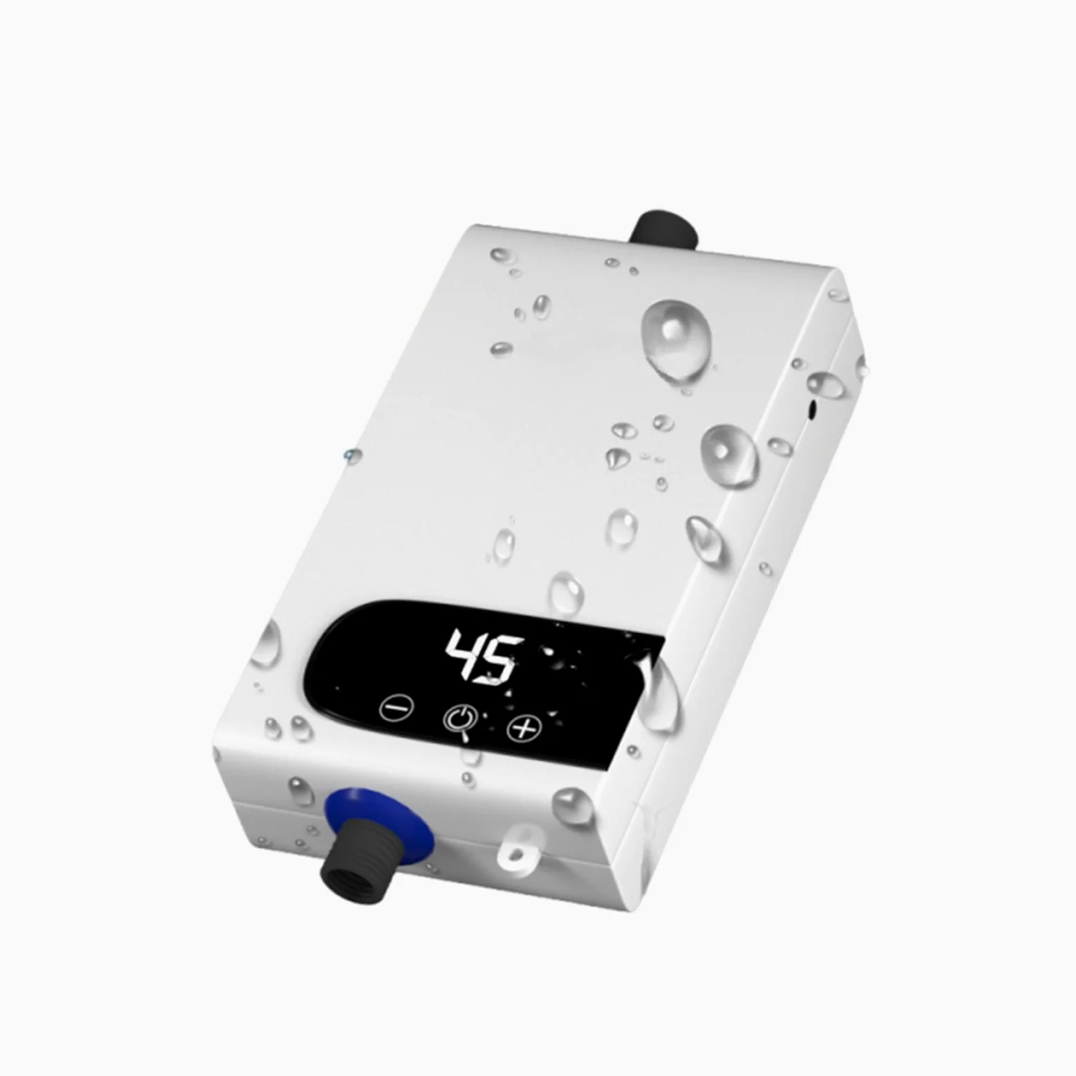 Scaldacqua istantanea, 5500 W, scaldabagno elettrico con touch screen LED, sistema di acqua calda digitale compatto con regolazione della temperatura per bagno e cucina