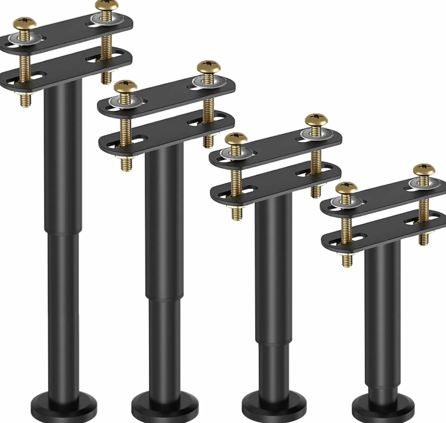 4 gambe del letto regolabili, altezza 18-33 cm, gambe di supporto per letto/letto centrale, metallo, ricambio regolabile per mobili fai da te, mobili da cucina, divani