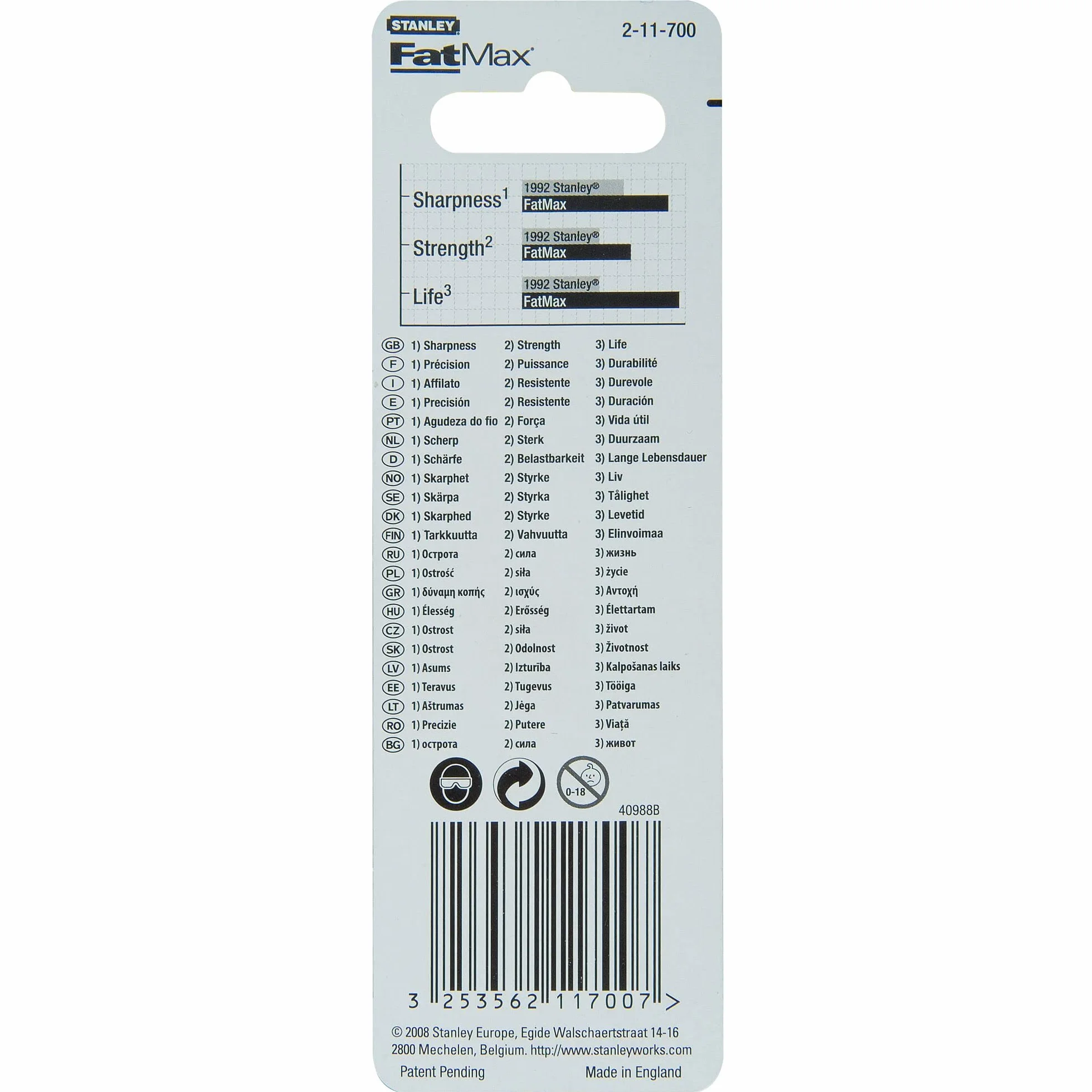 STANLEY FATMAX LAMA TRAPEZIO GRANDE PZ 10 2-11-700