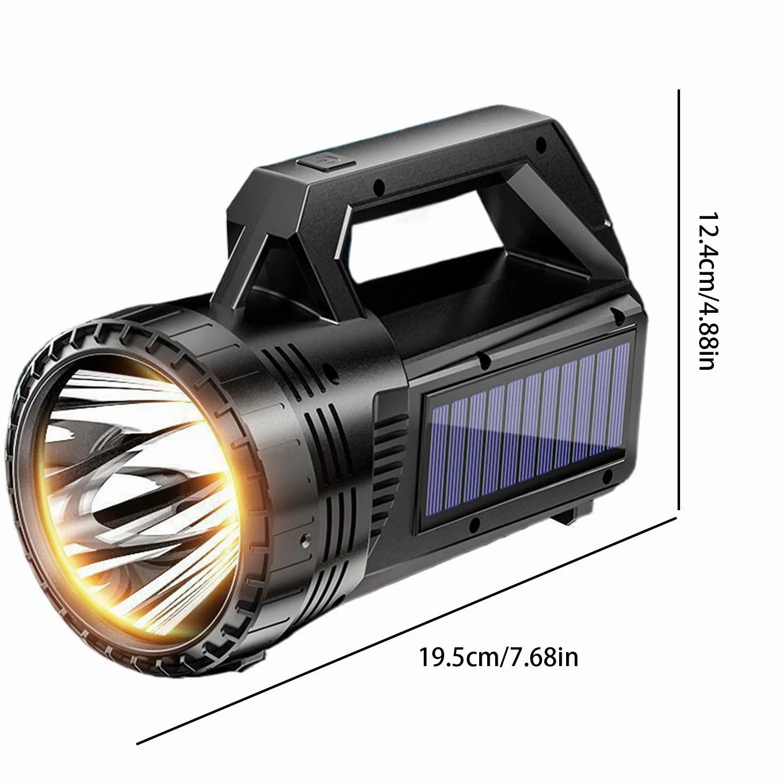 Torcia a energia solare a LED, ricaricabile, 800 lumen, luce per esterni, tipo C e ad energia solare, impermeabile, robusta, per campeggio, escursionismo, camminata, lavoro