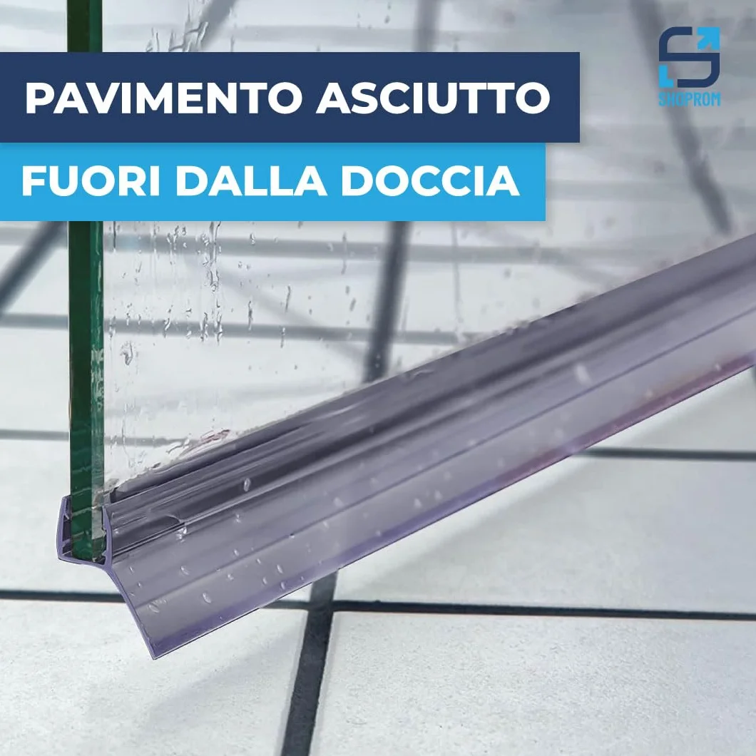 Guarnizione Box Doccia in PVC con Gocciolatoio 100 cm Trasparente Antimuffa