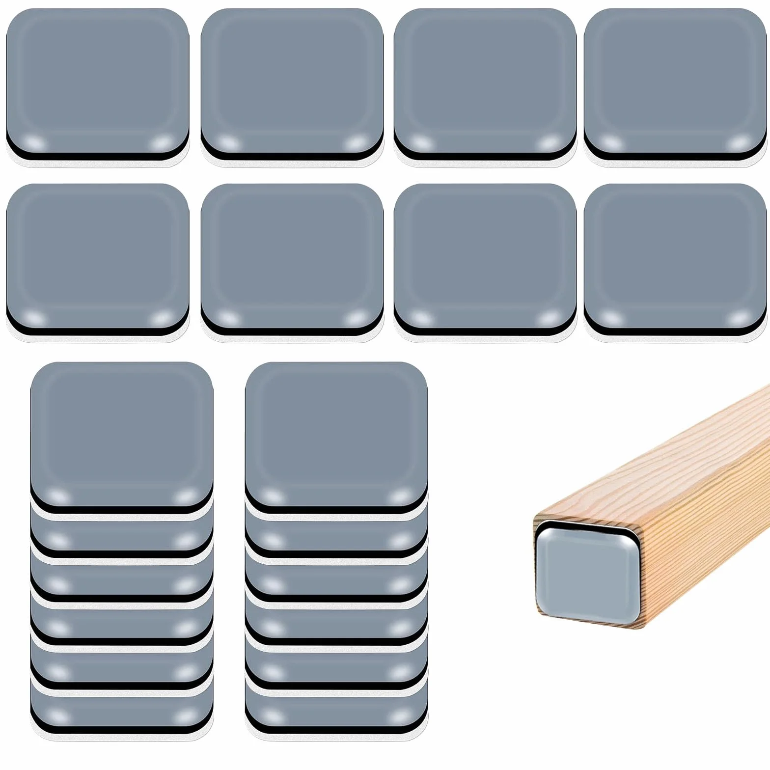 Pezzi Piedini per Mobili Autoadesivo in Teflon 25x25mm PTFE Cursori per Parquet Laminato Protezione Antigraffio