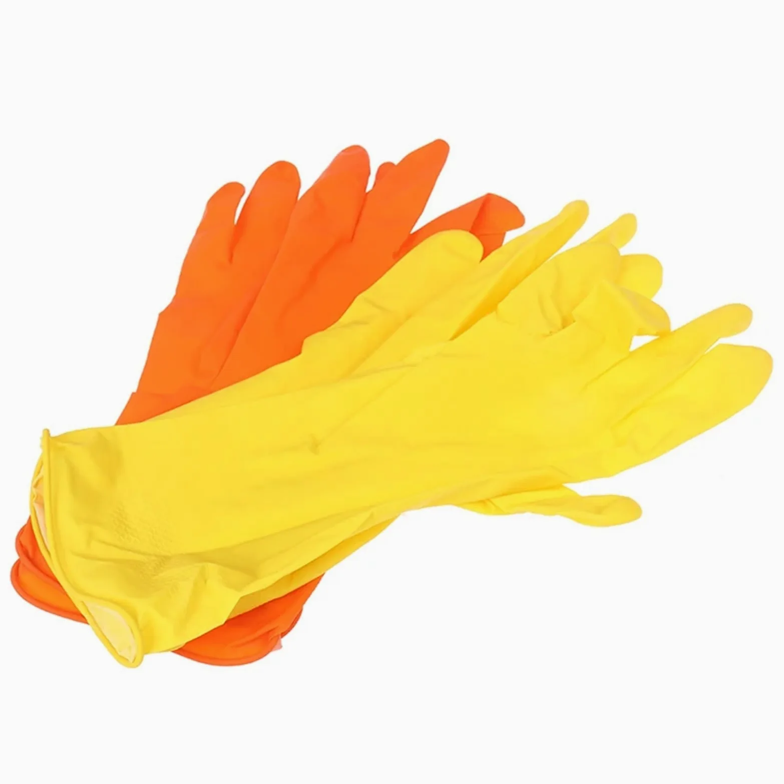 Guanti per la pulizia Guanti in gomma for lavare i piatti, guanti for le pulizie domestiche, guanti in gomma riutilizzabili, guanti da cucina a maniche lunghe(Orange)