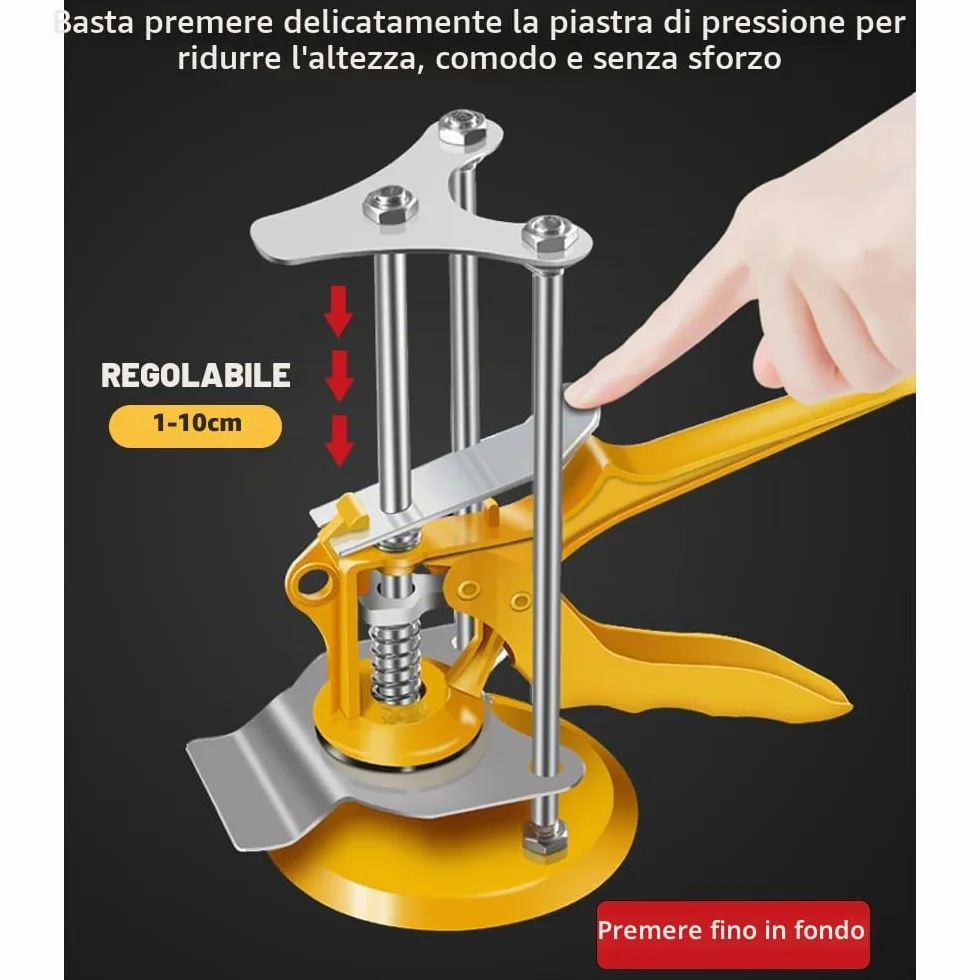 Sollevatore di piastrelle 2 pezzi, attrezzo da lavoro a mano robusto e durevole per sollevare e fissare piastrelle, pavimenti, porte e finestre (giallo)