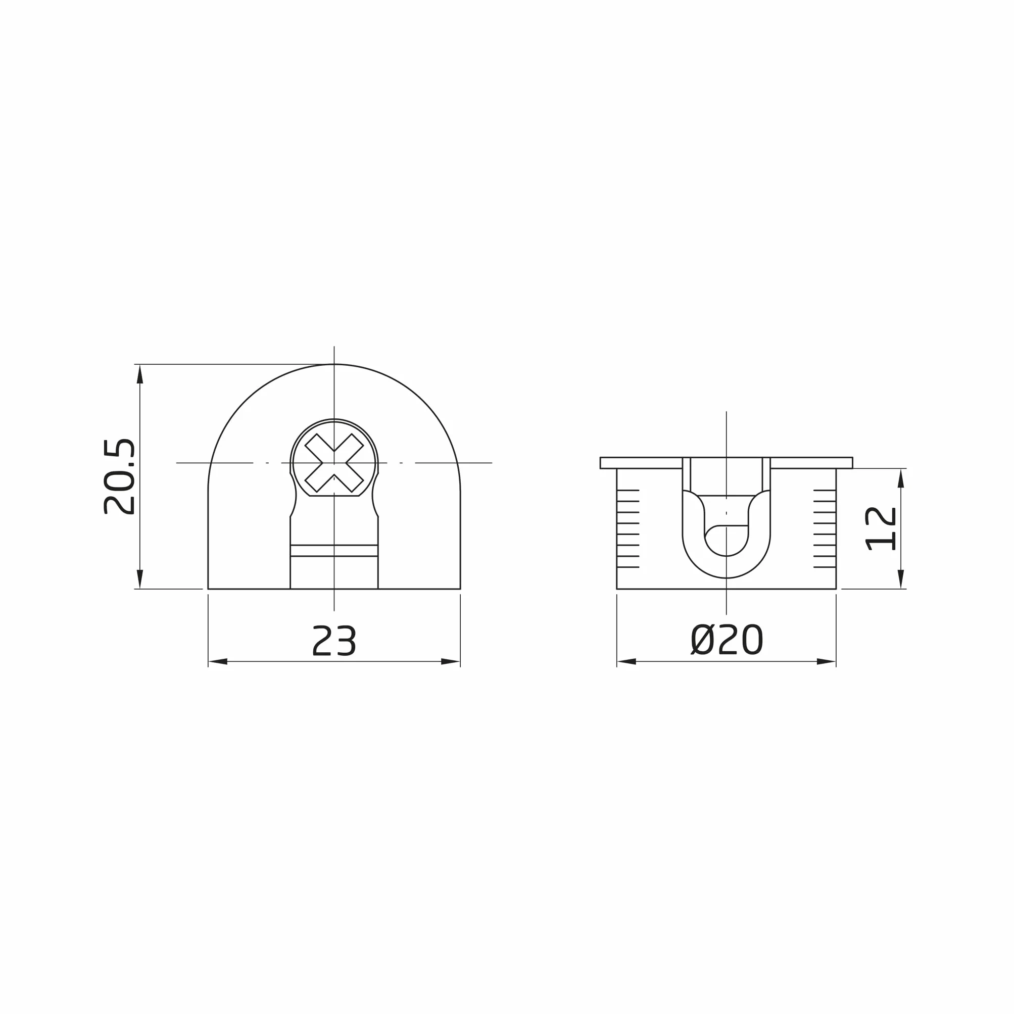 Amig Attacco eccentrico M6 Ø 20 x 12,5 mm 4 pezzi per montaggio pannelli plastica marrone