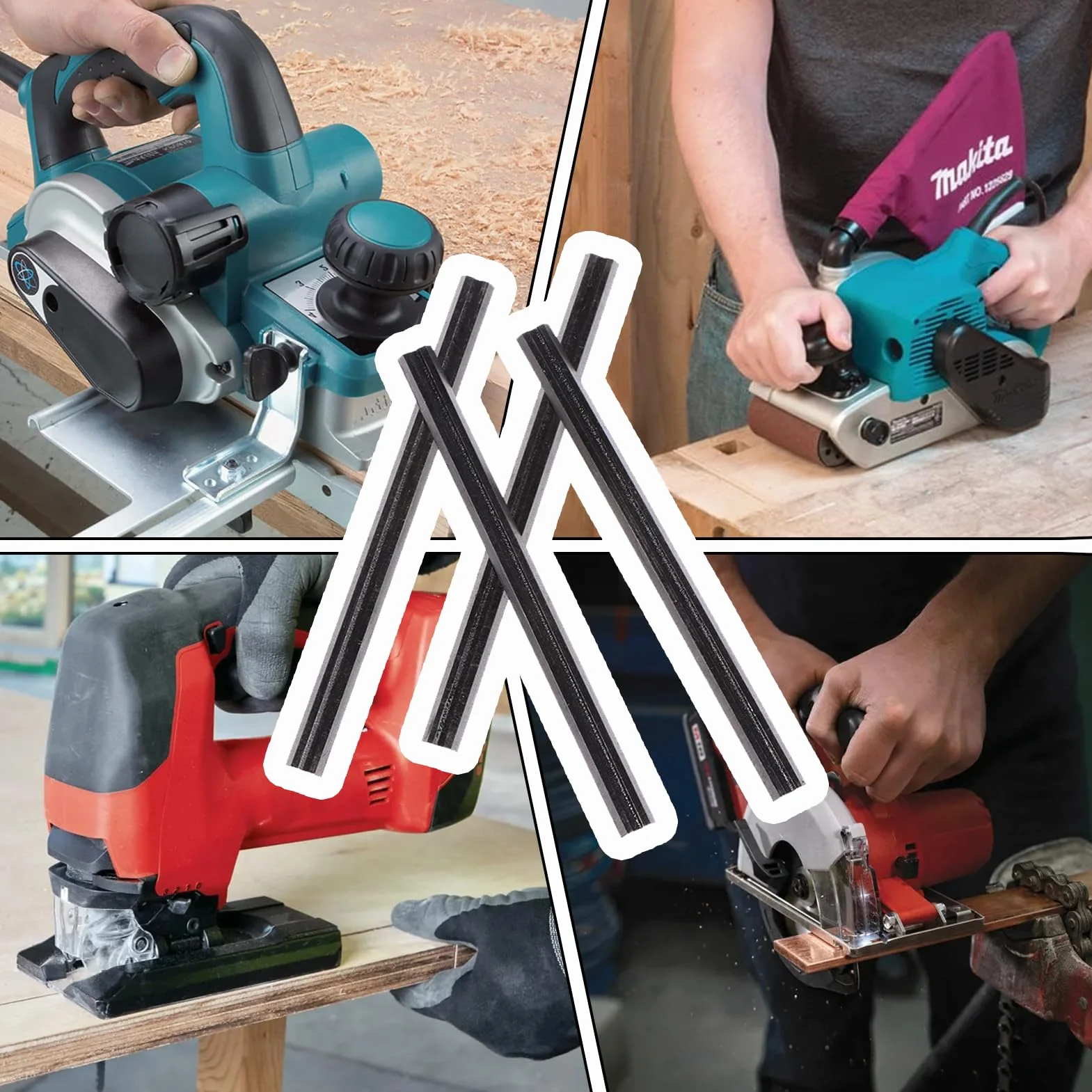 Lame per pialla 82 mm HSS Bosch Makita 10 pezzi