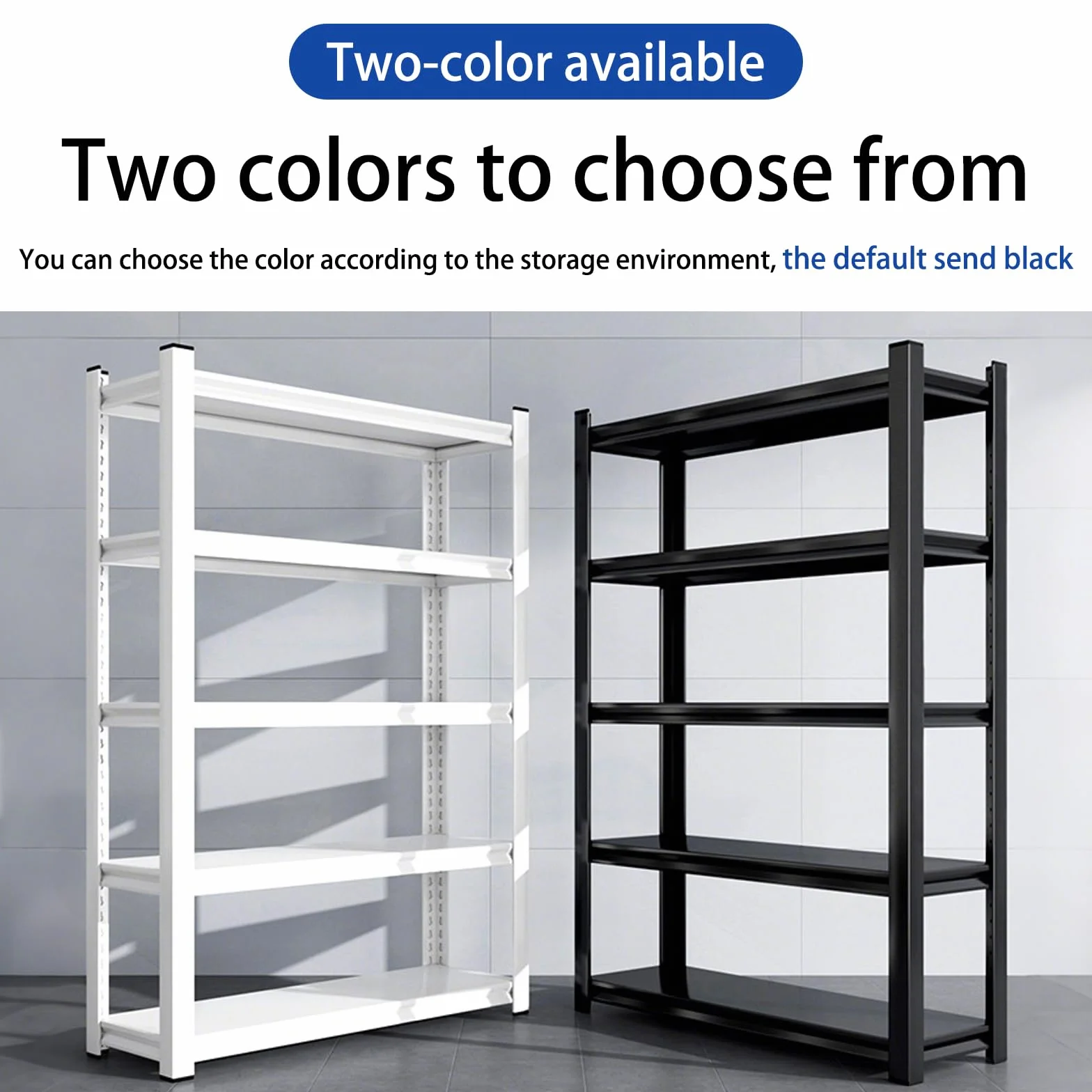 Scaffale in metallo resistente a 5 ripiani, regolabile, per garage, cantina e magazzino, 182,9 x 149,9 x 40,6 cm (altezza x larghezza x profondità), facile da montare, mensole nere durevoli