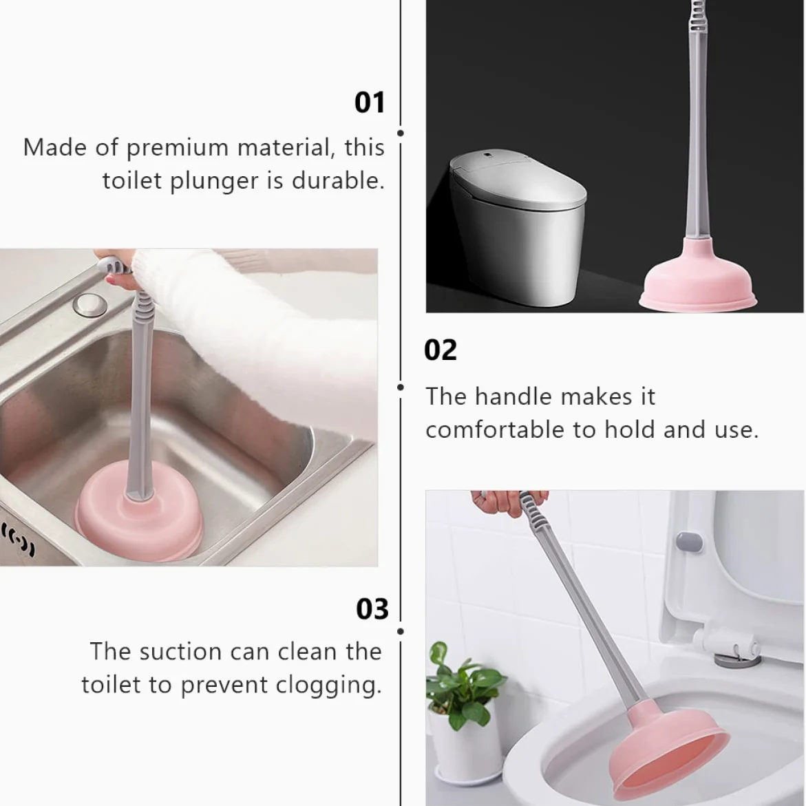DOITOOL 2pezzi Bastoncini di Aspirazione per WC Soluzioni per Intasare WC Sturalavandini Ventosa per Casa Prodotti per Pulizia delle Fognature