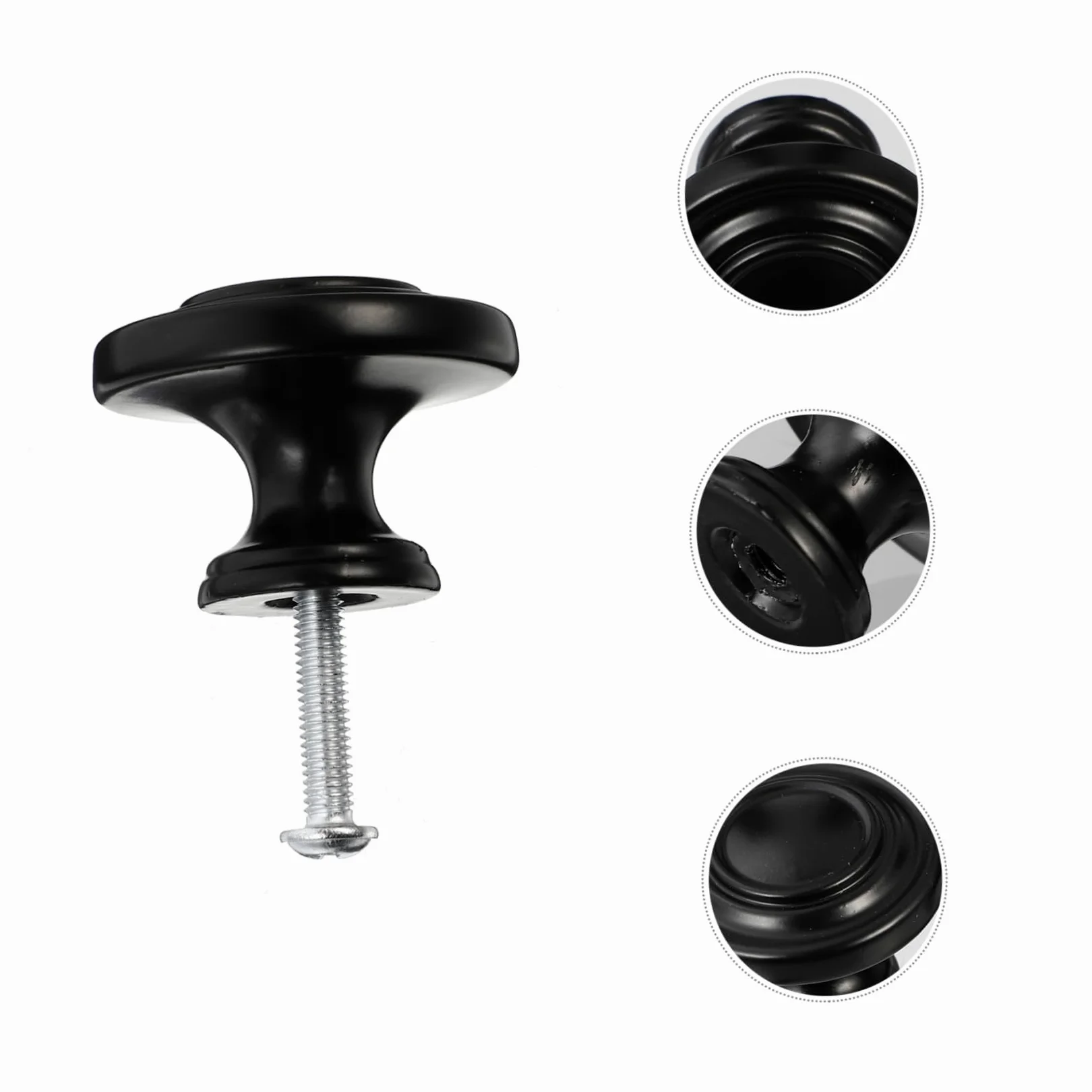 Pomelli Rotondi Neri in Lega di Zinco per Porte e Cassetti 12 Pezzi | Finitura Stile Nordico, Lavorazione Accurata, Design Essenziale e Unico, per Mobili e Armadi