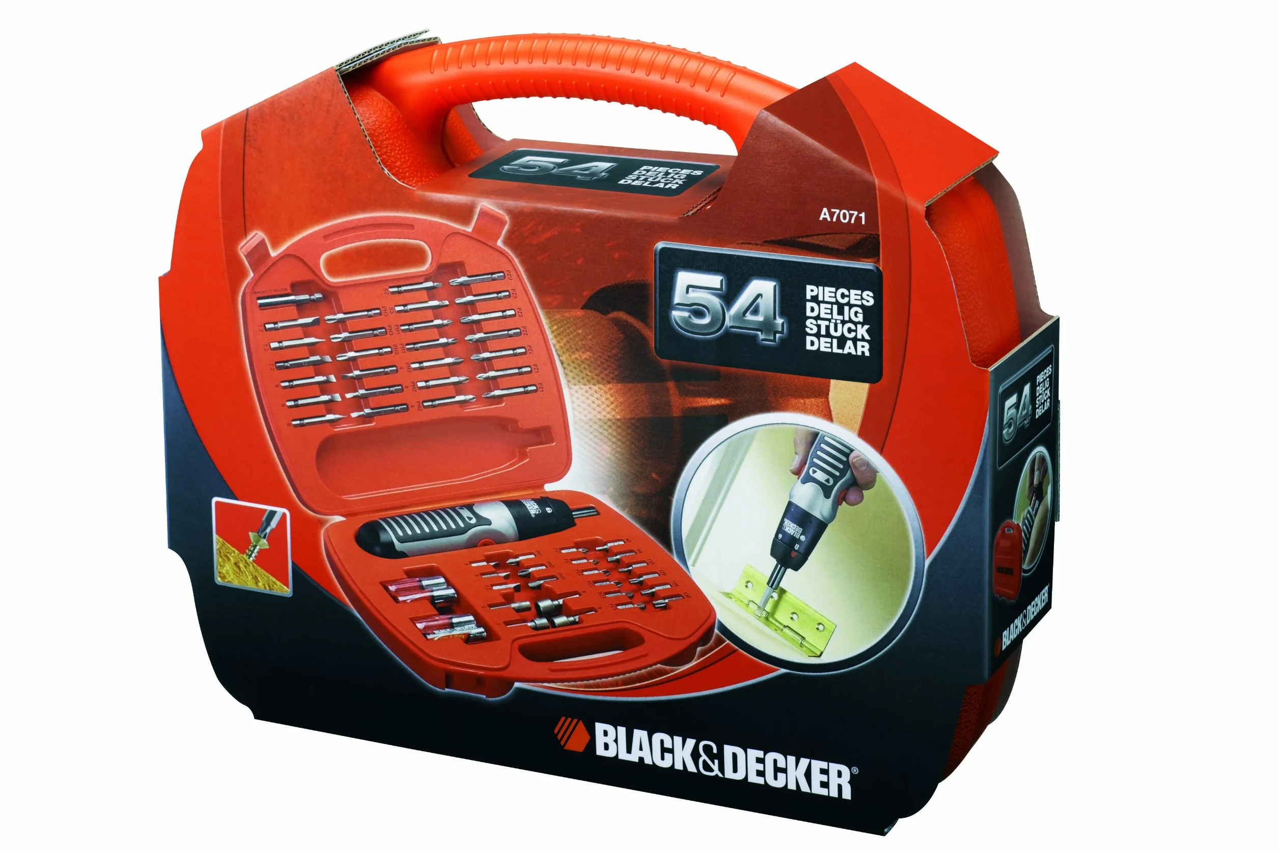 BLACK+DECKER A7071-XJ Set per Avvitare e Svitare, 54 Pezzi