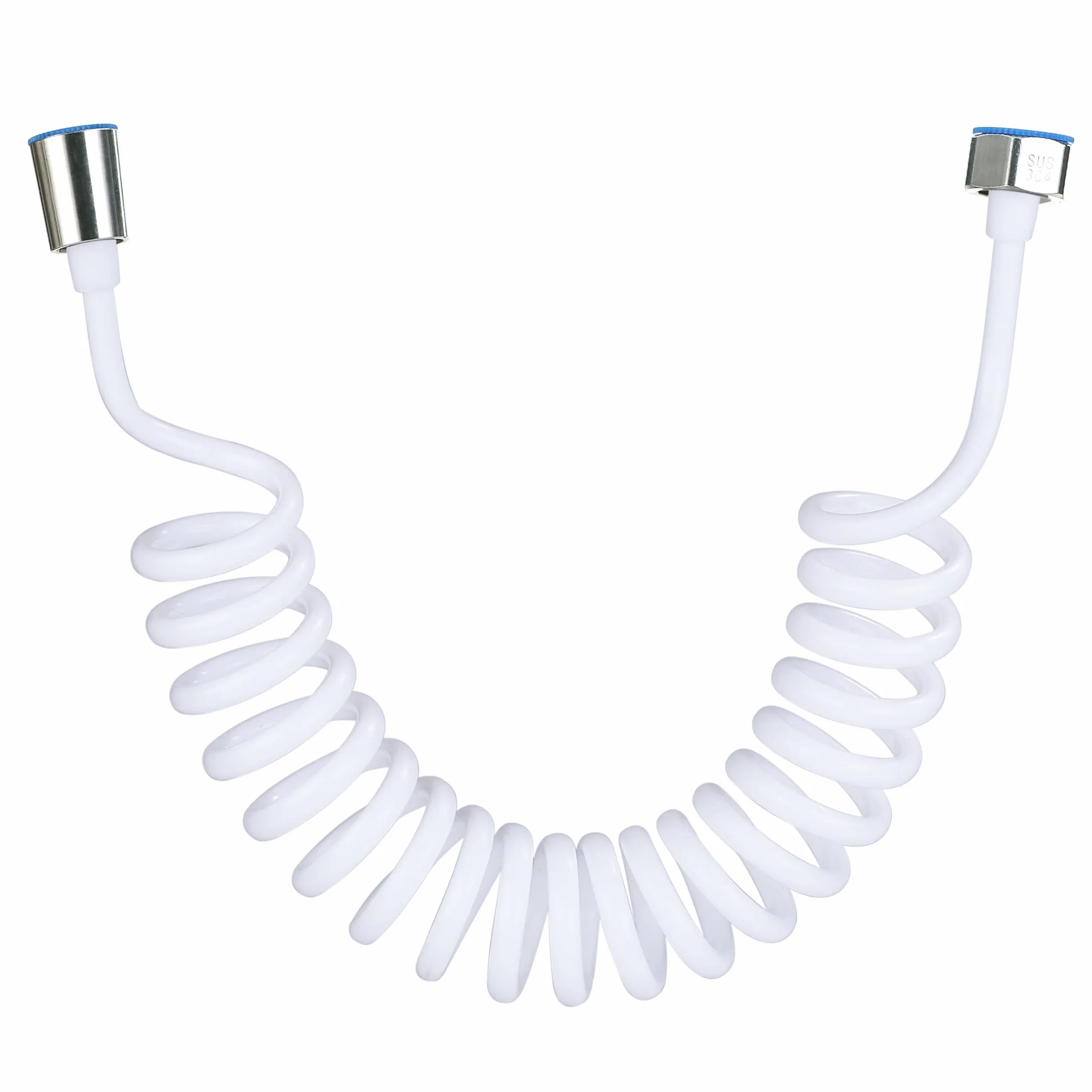 Flessibile Doccia a Molla in ABS,Telescopico Tubo Doccia,Flessibile Doccia a Spirale per Soffione Bidet,Adatto per WC Sprayer Rubinetto und Spruzzatore da Lavandino(3M,Bianco)