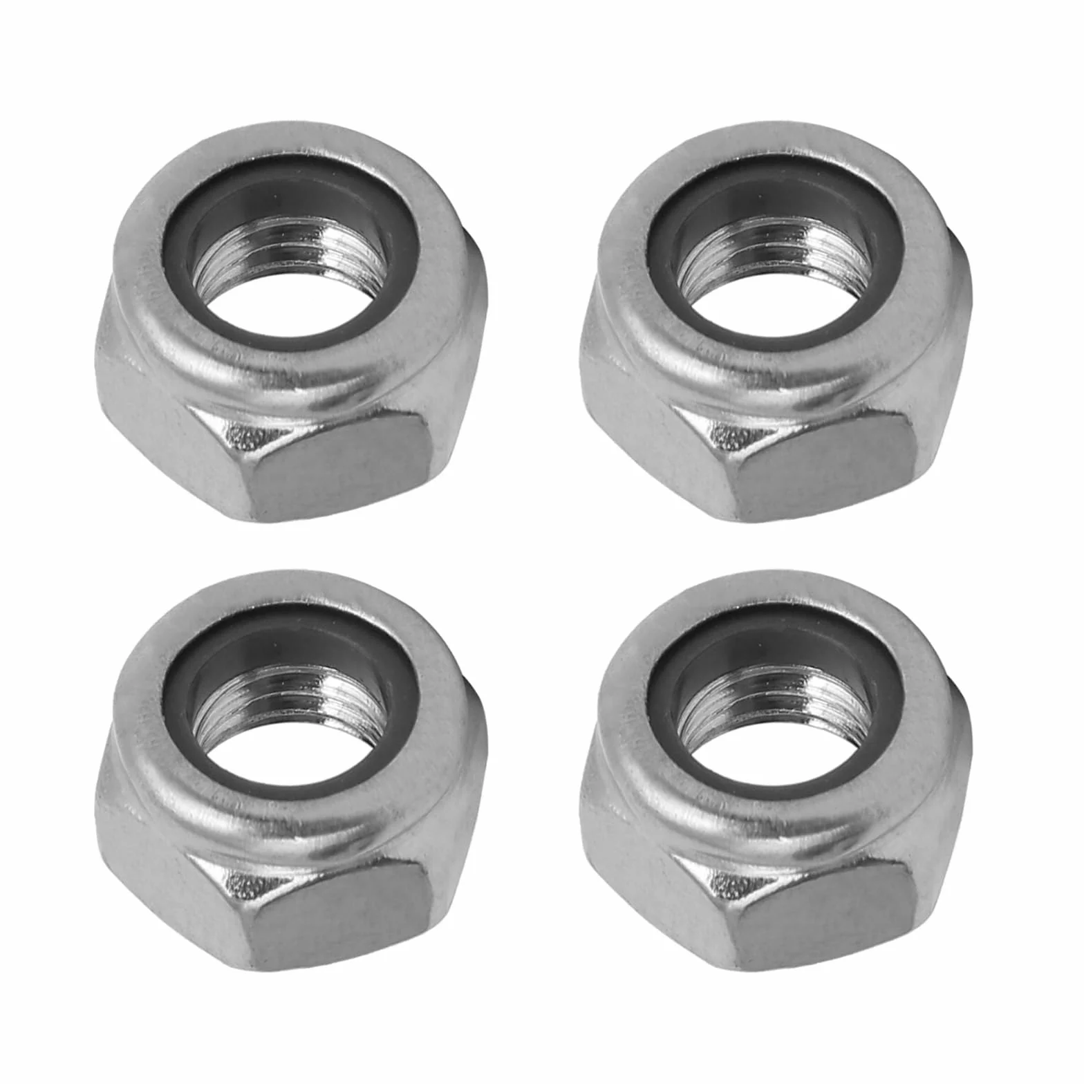 QUARKZMAN M8 x 1.25mm Hex Lock Nut 304 Stainless Steel Left Hand Thread, 4-Piece Set