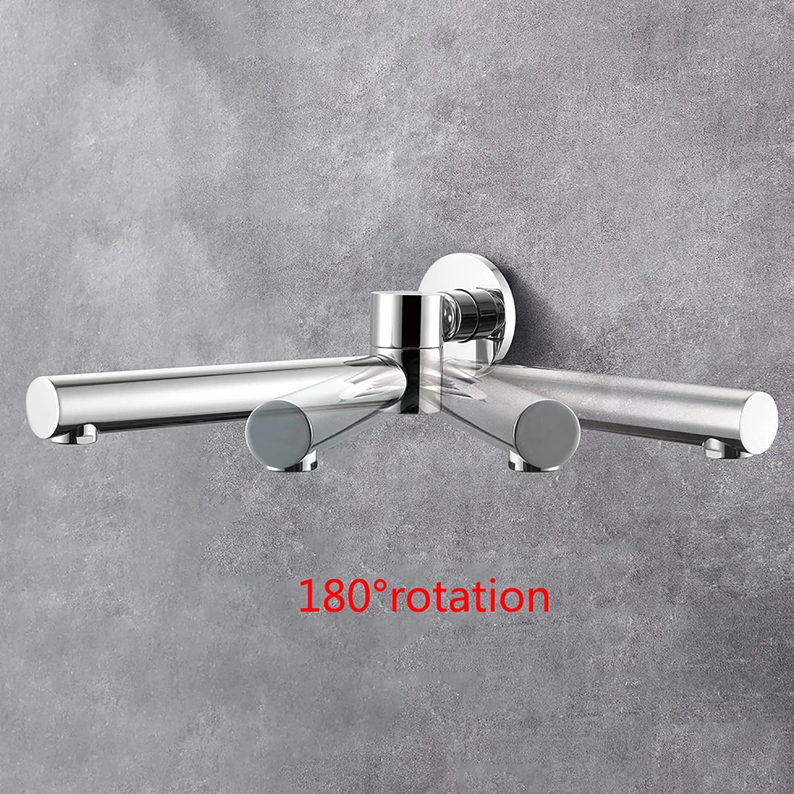 Bocca per Vasca da Bagno Rotazione di 180° Bocca Vasca Ottone Montaggio a Parete Bocca di Erogazione Vasca Tondo Bocca Erogazione Rubinetto Vasca, G1 / 2,Cromo
