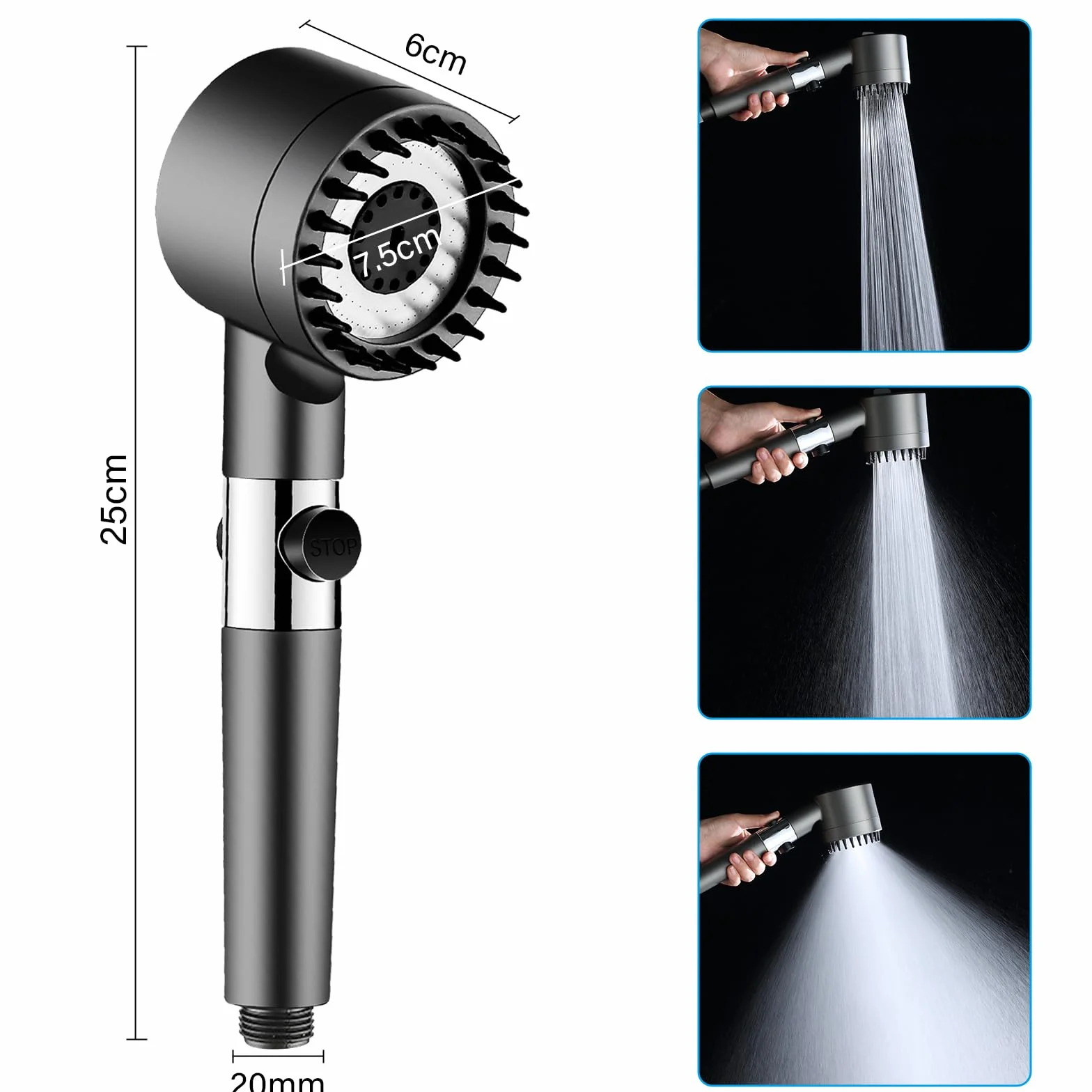 Soffione Doccia Anticalcare Doccia Soffione Doccia Risparmio Idrico con filtro