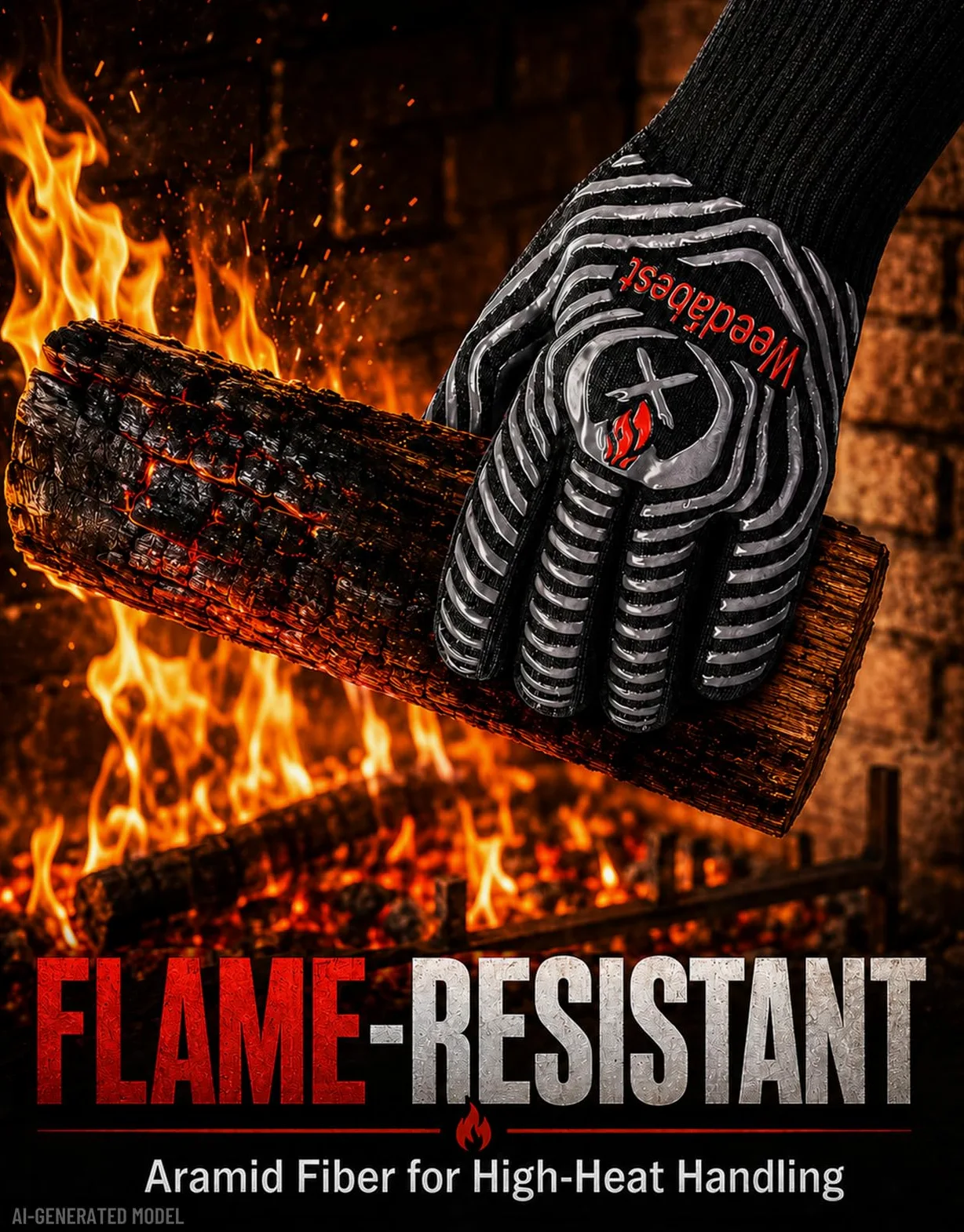 NoCry Heavy Duty Heat Resistant & Flame Retardant Welding & BBQ Gloves, Premium…