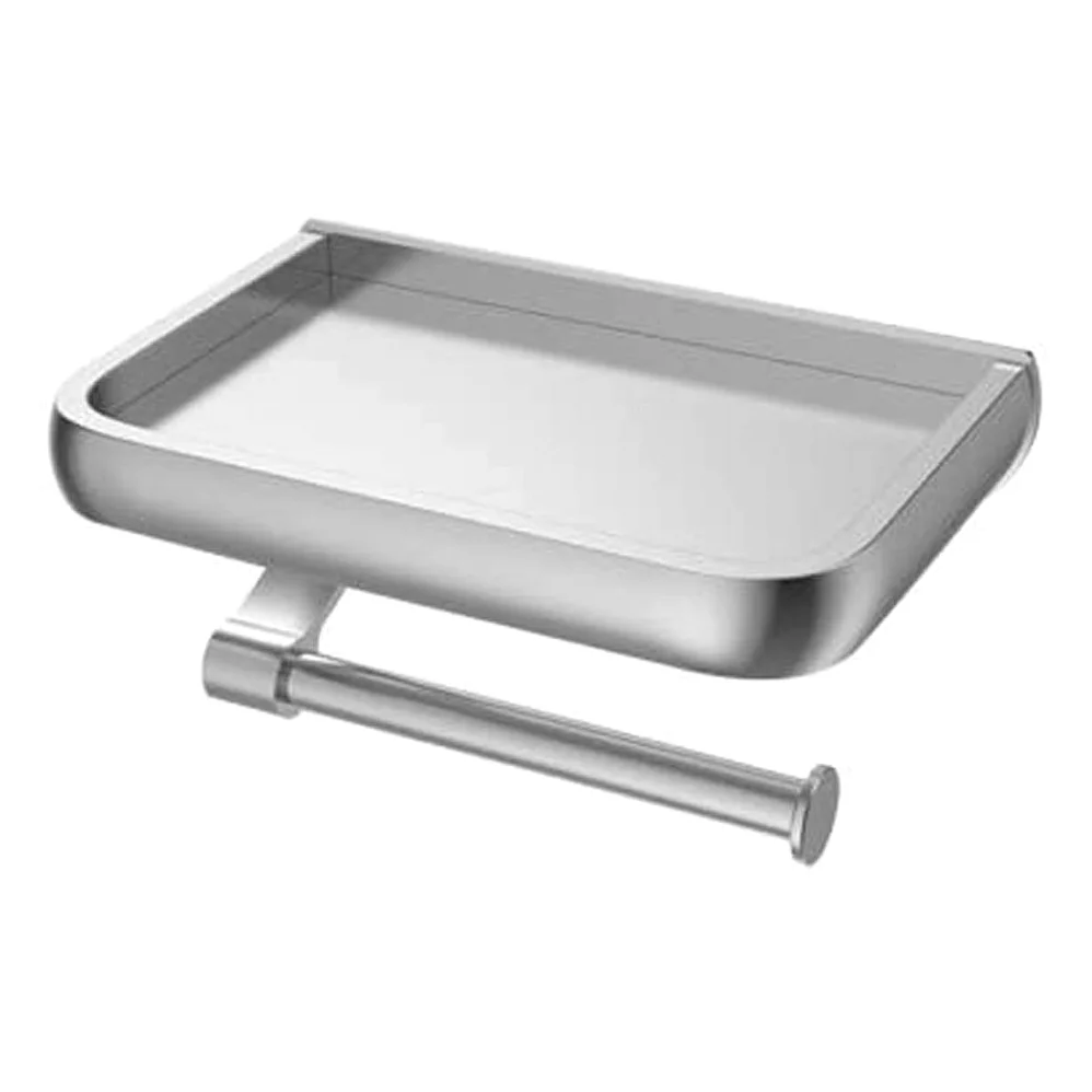 NEECS Portarotolo portarotolo in Metallo con ripiano Montato a Parete per Bagno, Cucina