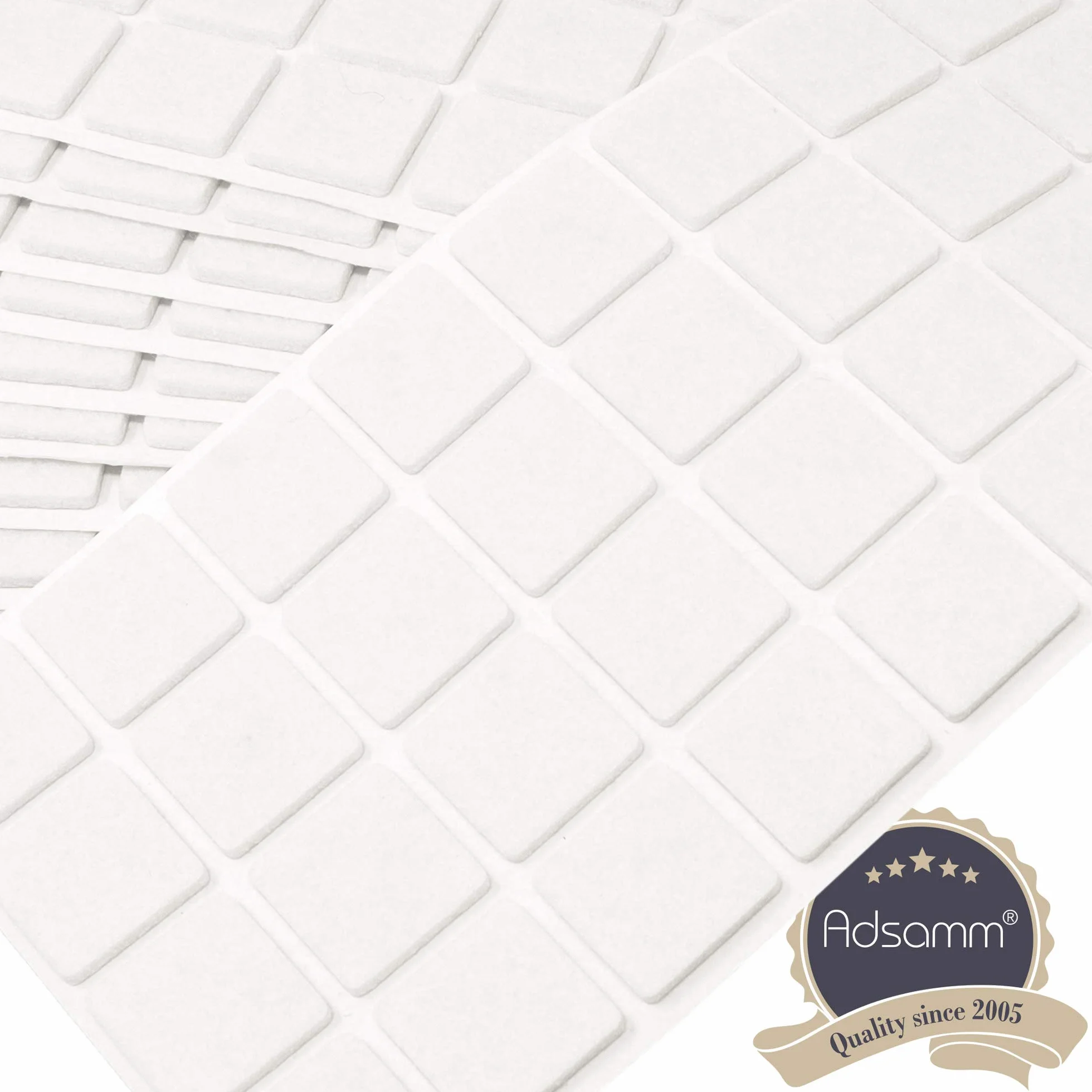 Feltrini autoadesivi bianco 25x25 mm piedini per mobili in feltro 3.5 mm spessore pad protettivi