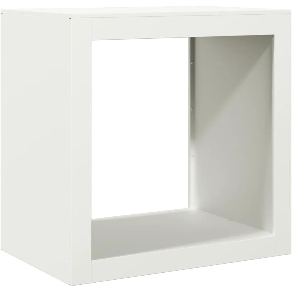 Gecheer Rastrelliera per Legna da Ardere,Portalegna,Porta Legna,Scaffale per Legna da ardere in Acciaio,Scaffale Portalegna in Metallo,Legnaia da Esterno,Porta Legna Metallo,Bianca 60x40x60 cm