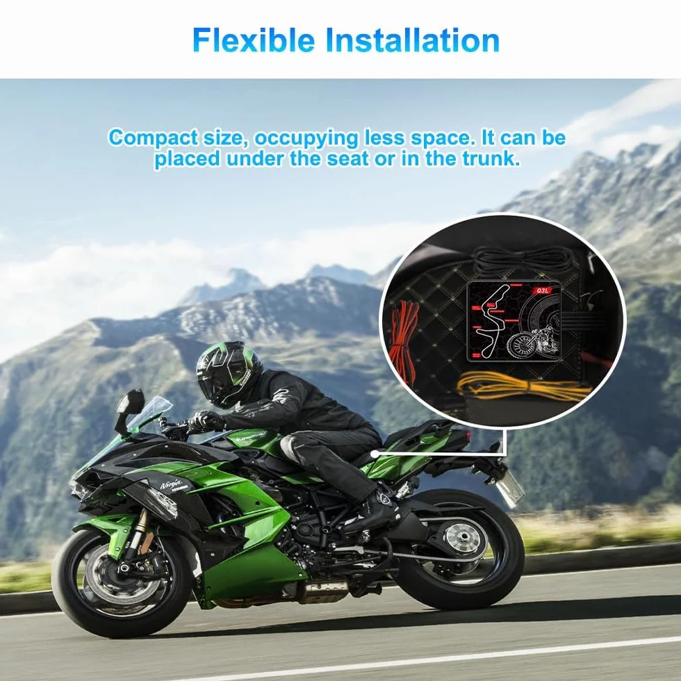 VSYSTO WiFi Dash Camera per moto, controller con display OLED, download video ad alta velocità, telecamera anteriore e posteriore 1080P, avviso in caso di vibrazioni anomale, sensore G (Q3L)