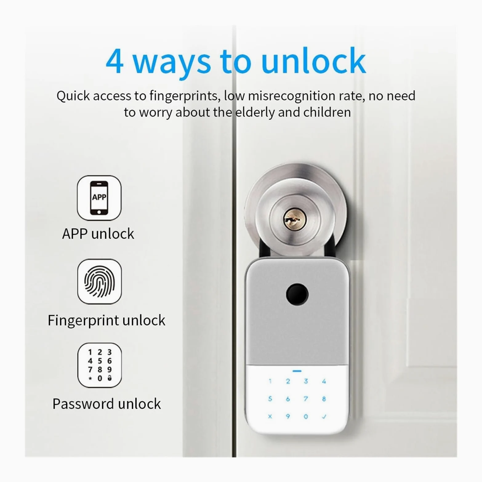 Cassetta di sicurezza, Key Safe TTlock APP Finrprint Digital Box App Accesso remoto Montaggio a parete Combinazione di sicurezza