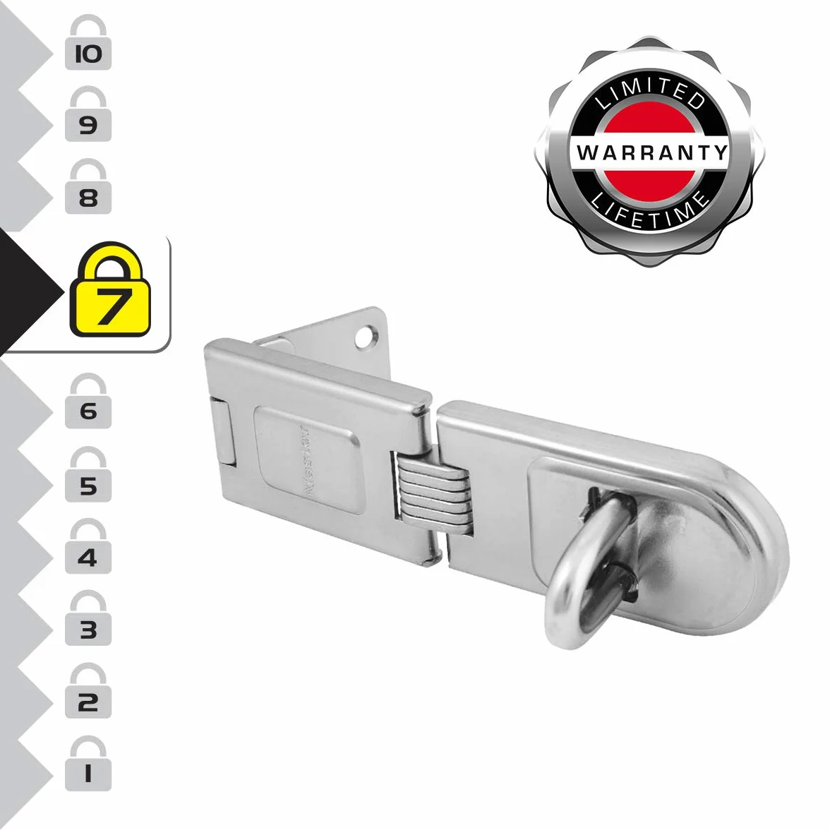 Master Lock 720EURD Chiavistello a Cerniera Singola 16 x 4,5 cm