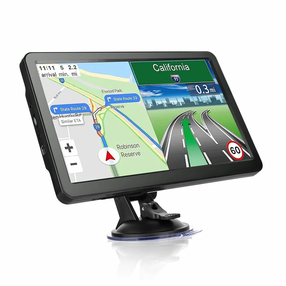 Navigatore satellitare per camion e auto con mappe del Regno Unito ed Europa 2025, 7 pollici, navigatore satellitare per auto, supporto ricerca codice postale, allarme autovelox, guida vocale, POI