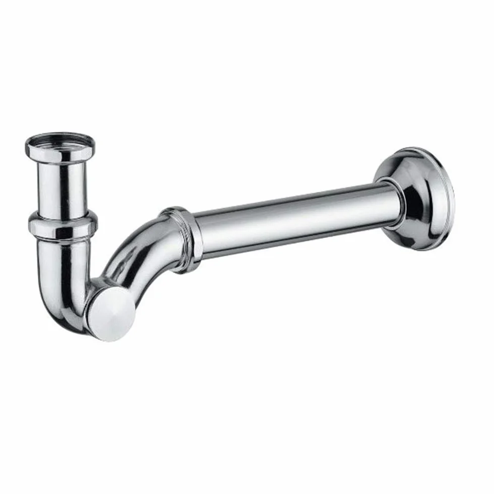 Sifone di Scarico per Bidet Sospeso Acciaio Cromato Attacco Universale 1"1/4