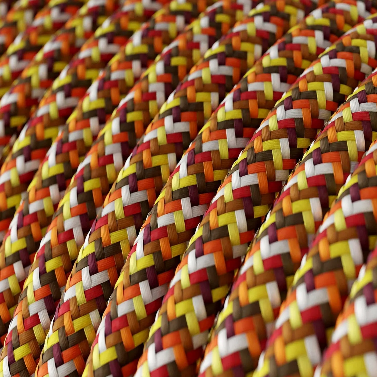 Creative-Cables L'originale cavo elettrico rivestito in tessuto 2 x 0,75 mm² (50 m, Pixel Arancione RX01) – Rotondo, effetto seta – Sicurezza certificata, made in Italy